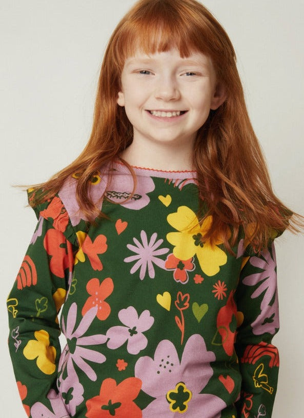 Wildflower Ruffle Long Sleeve T-Shirt