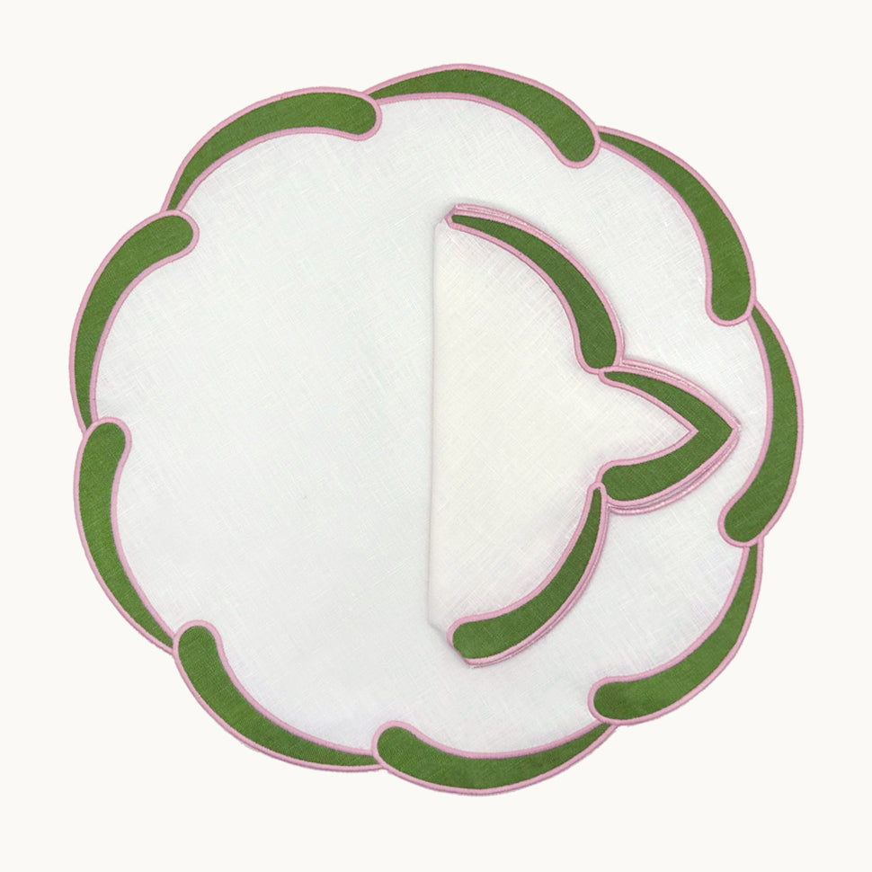 Poppy green linen placemat (set of 4)
