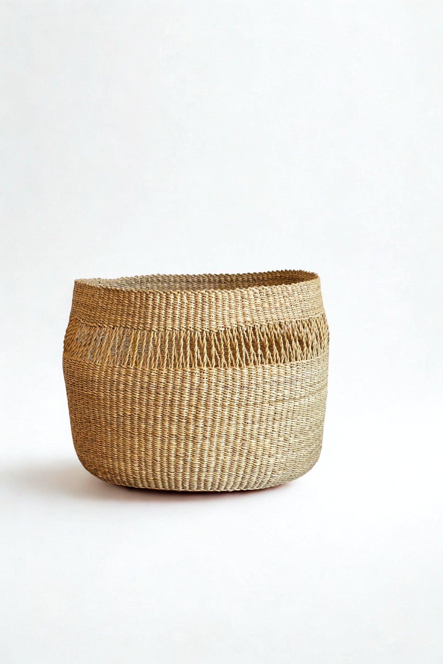Mixed Weave Natural Planter Basket - Small