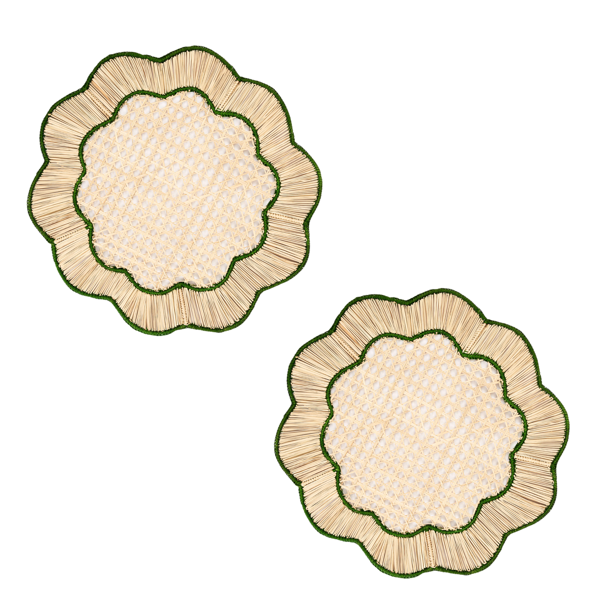 S/2 Breezy Placemat Green/Natural