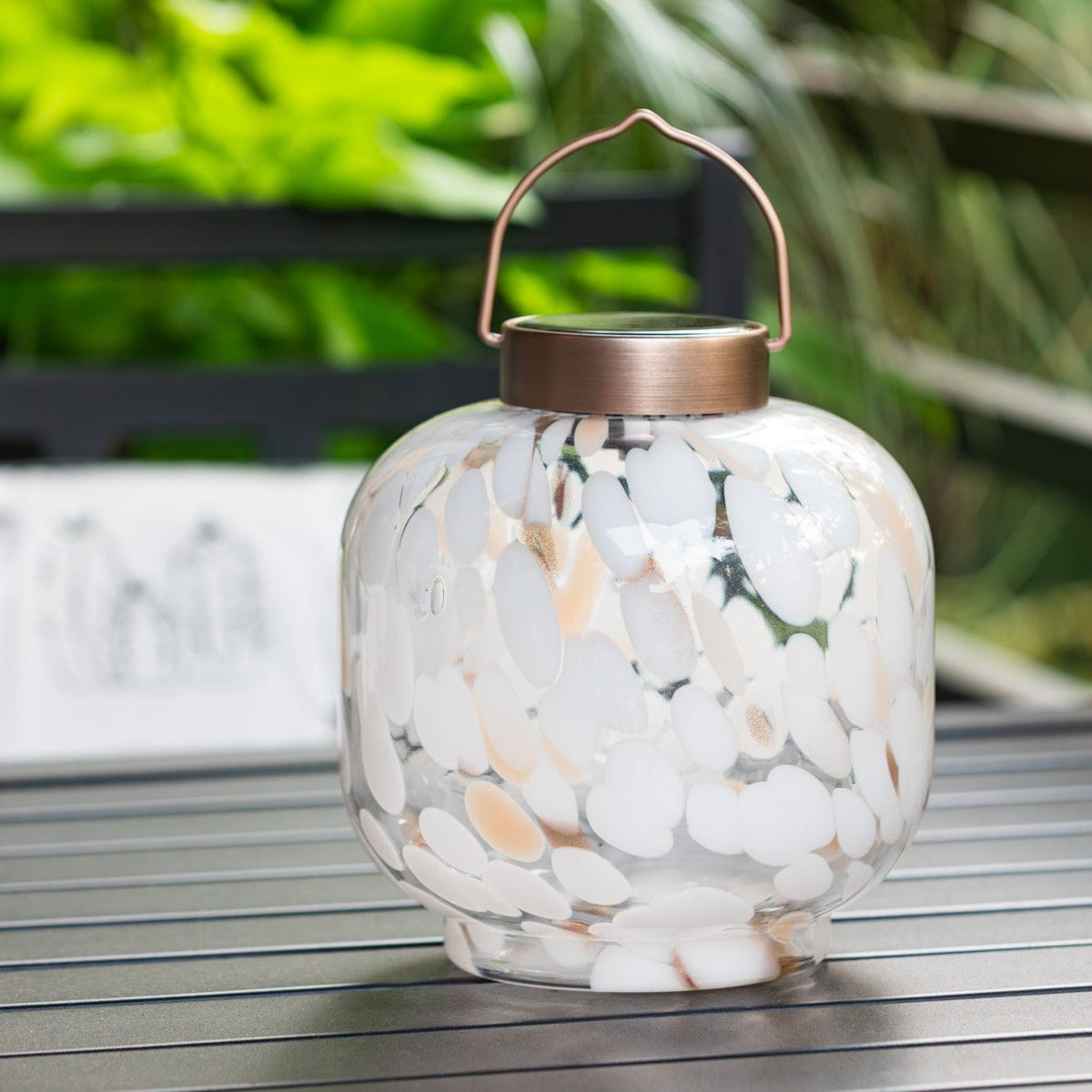 Cabin Solar Lantern 8" Handblown Glass
