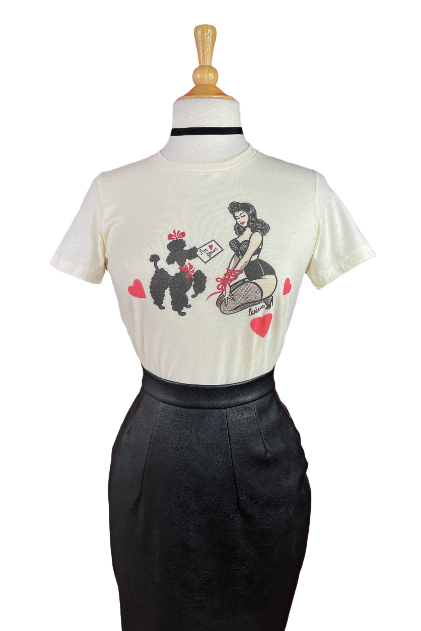 Bound To You Fitted Tee in Ivory LARGE