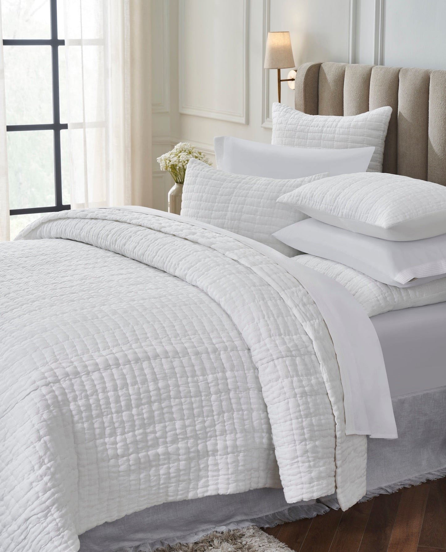 Logan Grid European Linen Quilt