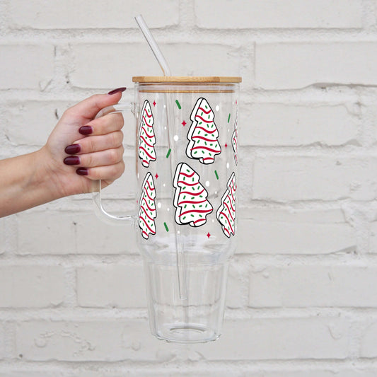 Christmas Holiday Cakes Tumbler With Lid and Straw