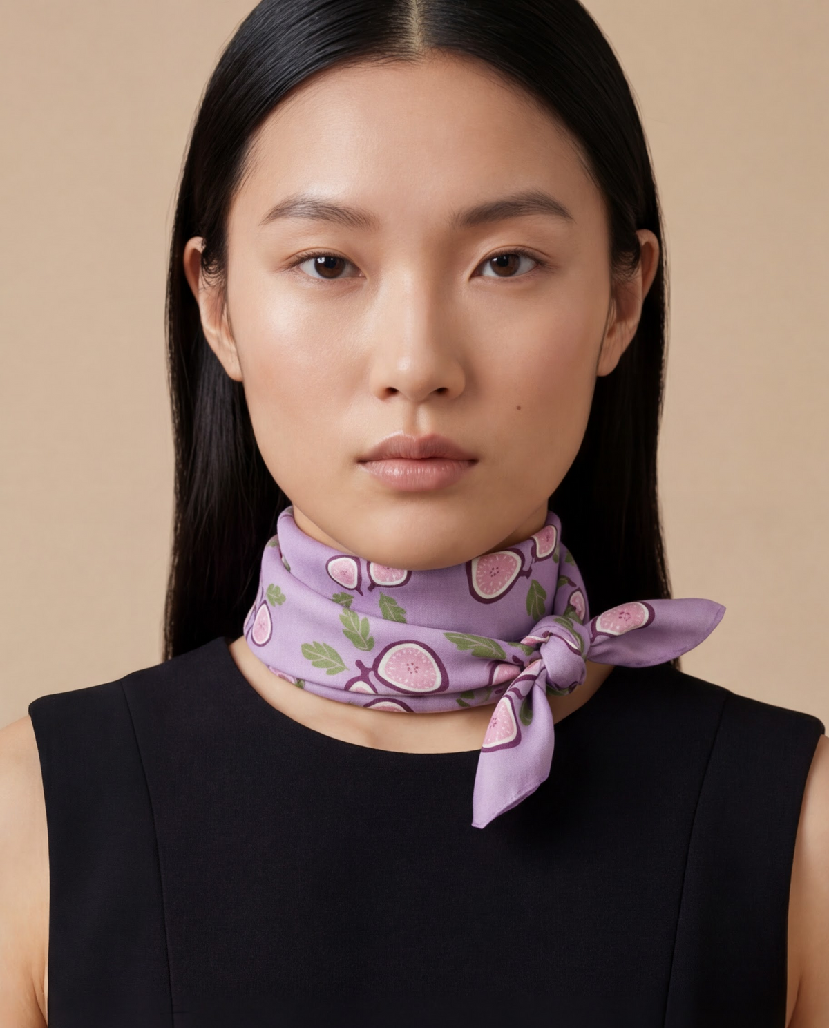 Fig Silk Medium Square Scarf