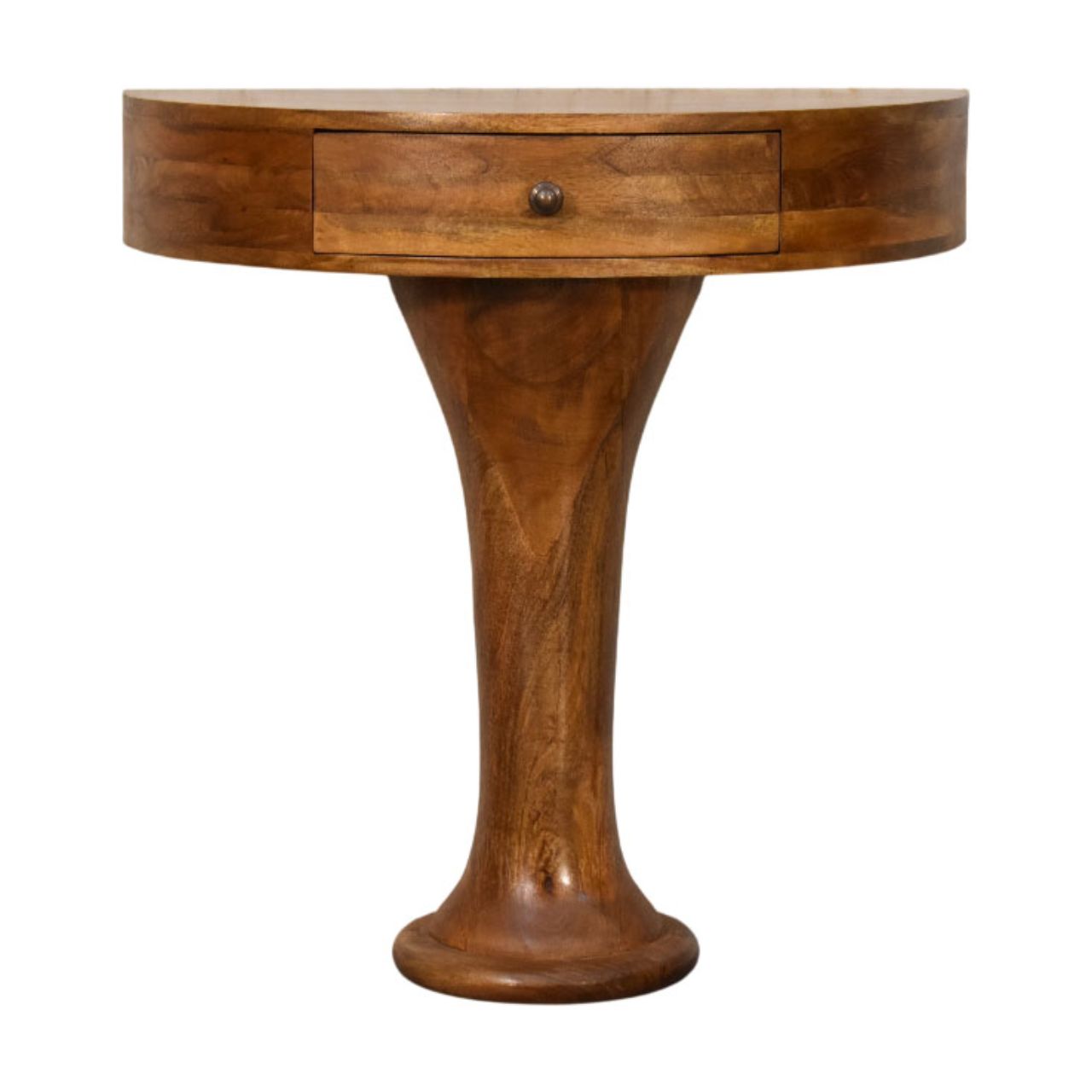 Solid Wood Amber Pedestal Console Table