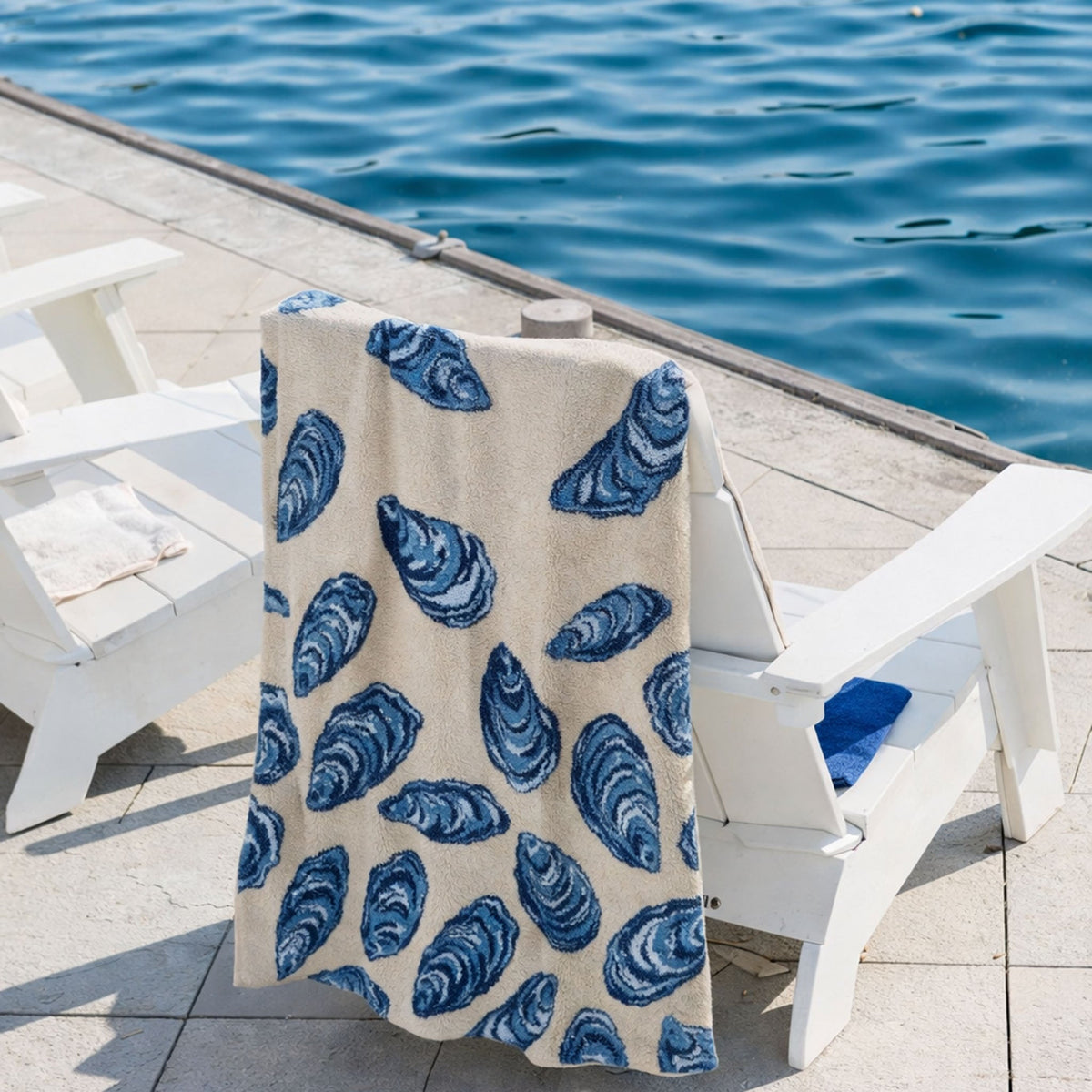 Oyster - Cotton Sustainable Knit Throw Blanket | Coastal