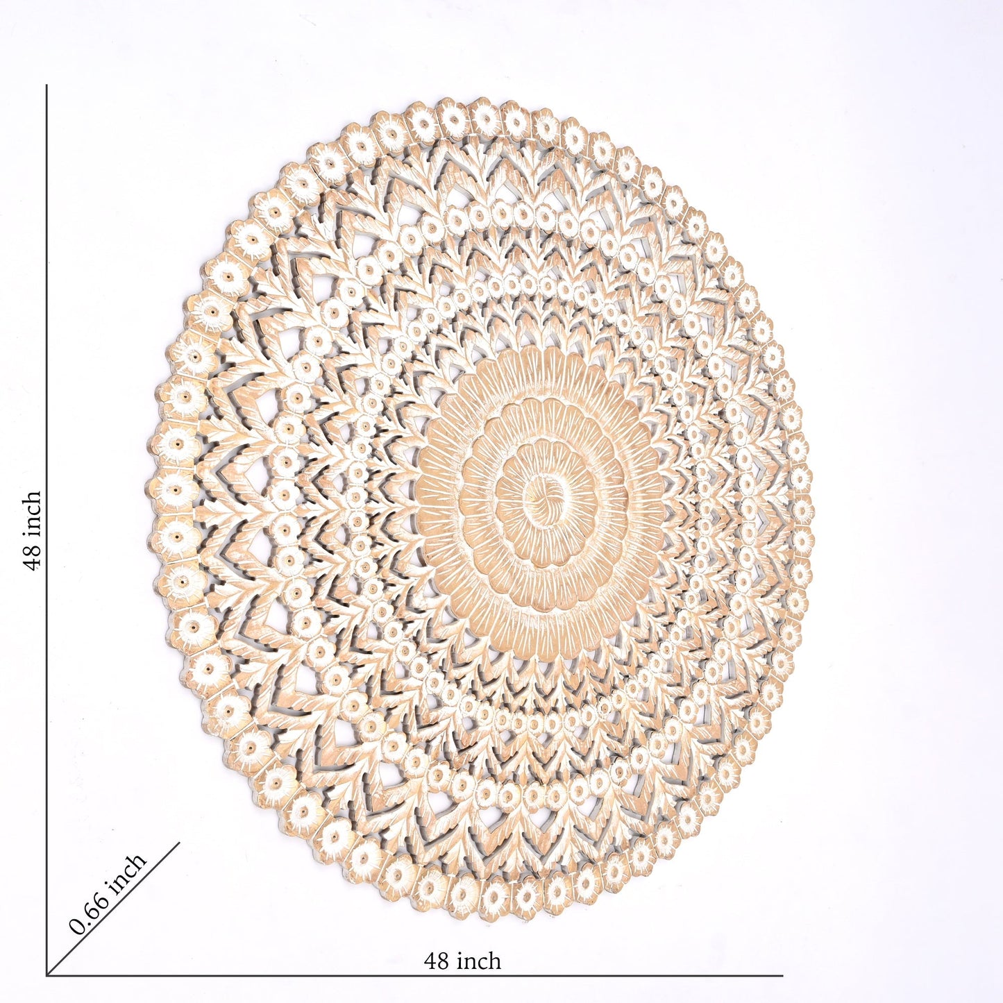 Wooden Floral Hand Carved Mandala
