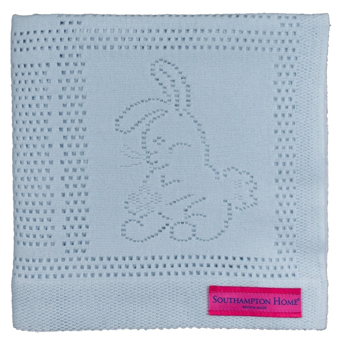 Southampton Home Lace Weave Bunny Baby Blanket ~ Blue ~