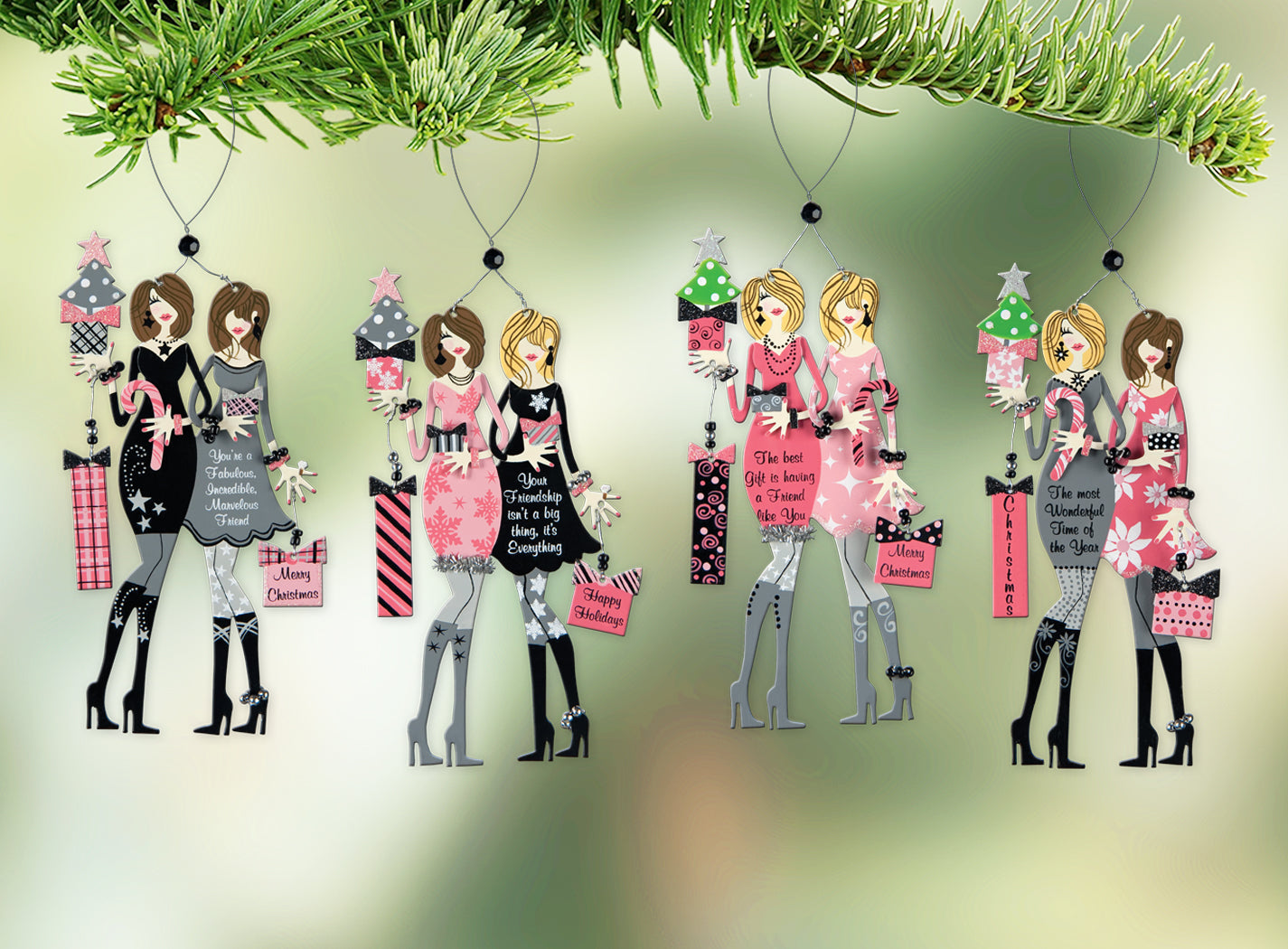 Fabulous Friends Ornaments - Set of 4