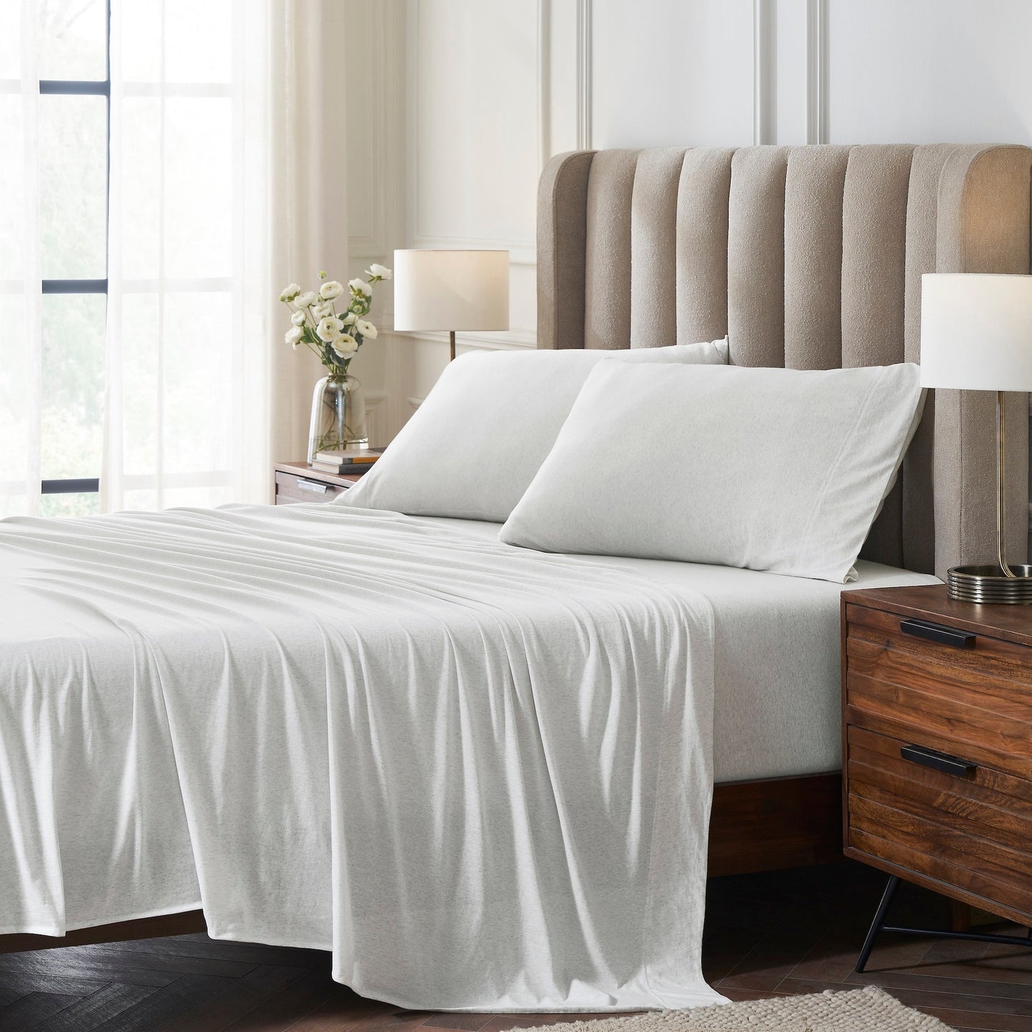 Halston Cotton Melange Jersey Sheet Set