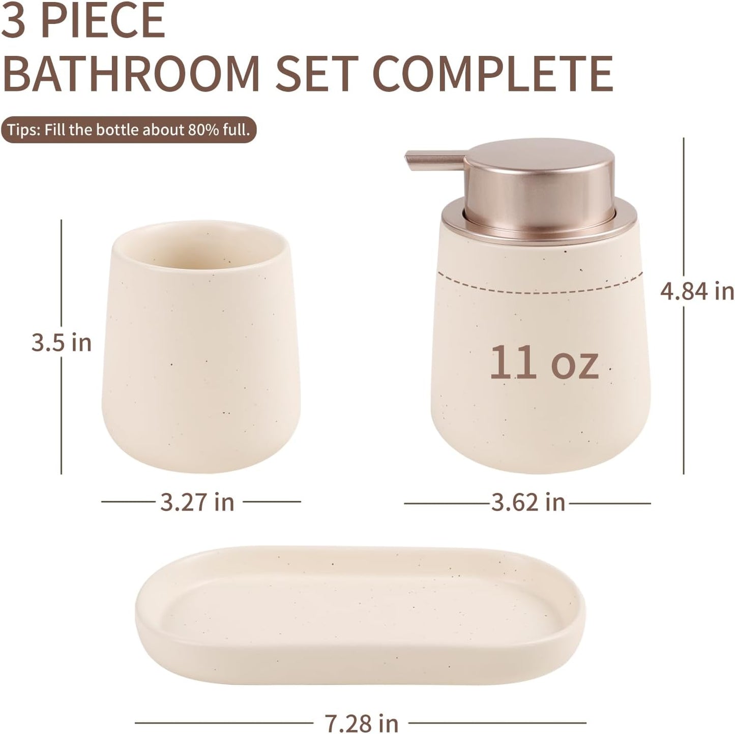 BosilunLife Foaming Bathroom Set Recycled Eco-Clay
