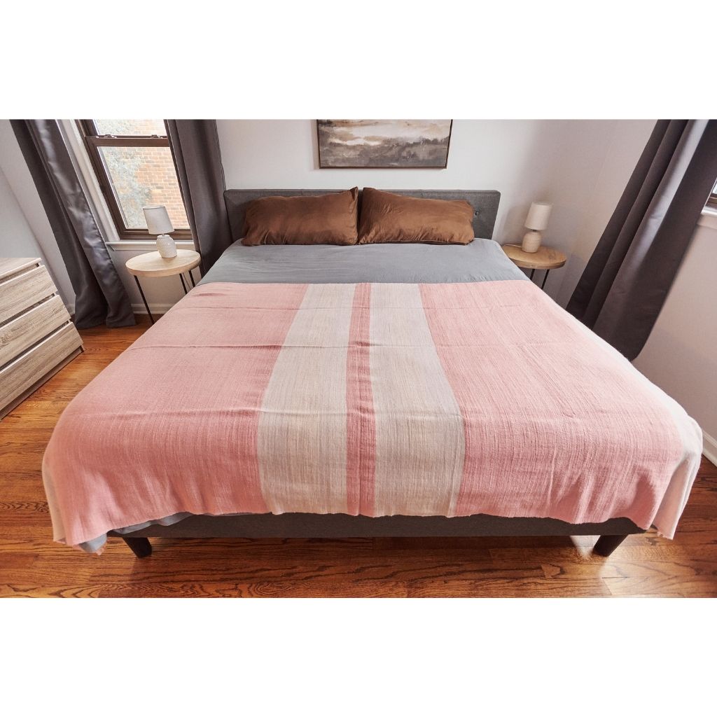 Rosa Plush Maroon Plush Merino Queen Bedspread / Large Throw
