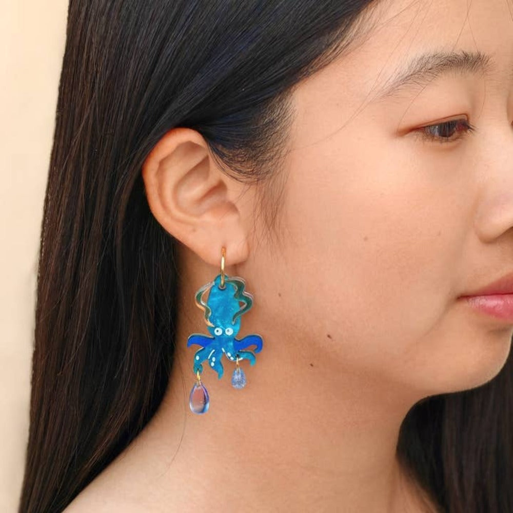 Deep Sea Squid Acrylic Earrings