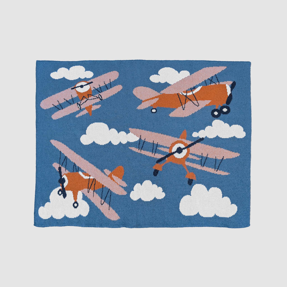 Baby Planes - Cotton Knit Blanket