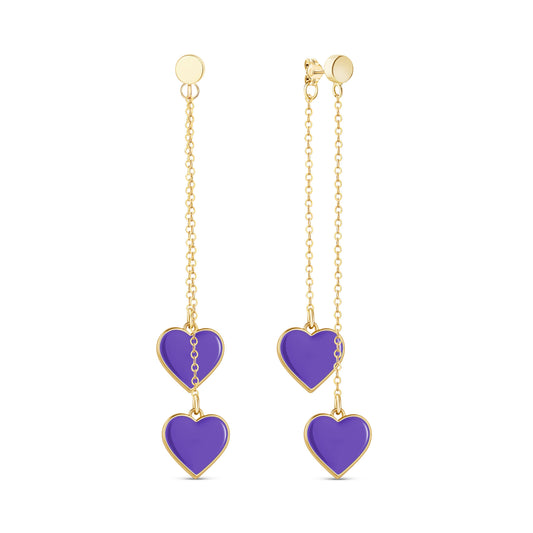 Single Hearted Girl Purple Heart Earrings | Gold Filled