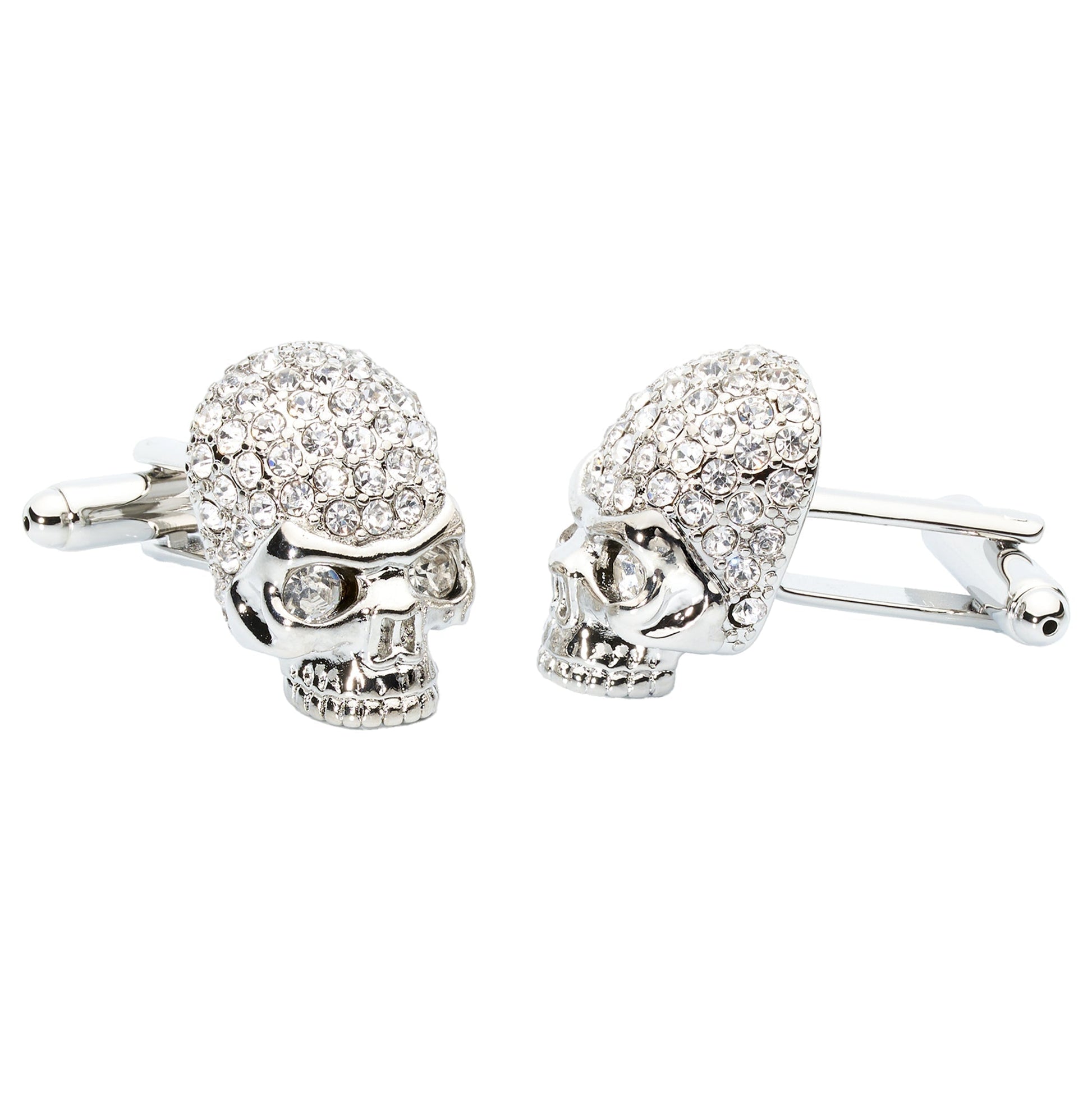 Crystal Skull Cufflinks – Gothic Luxury with Faceted Accents - Osadia Concept Store