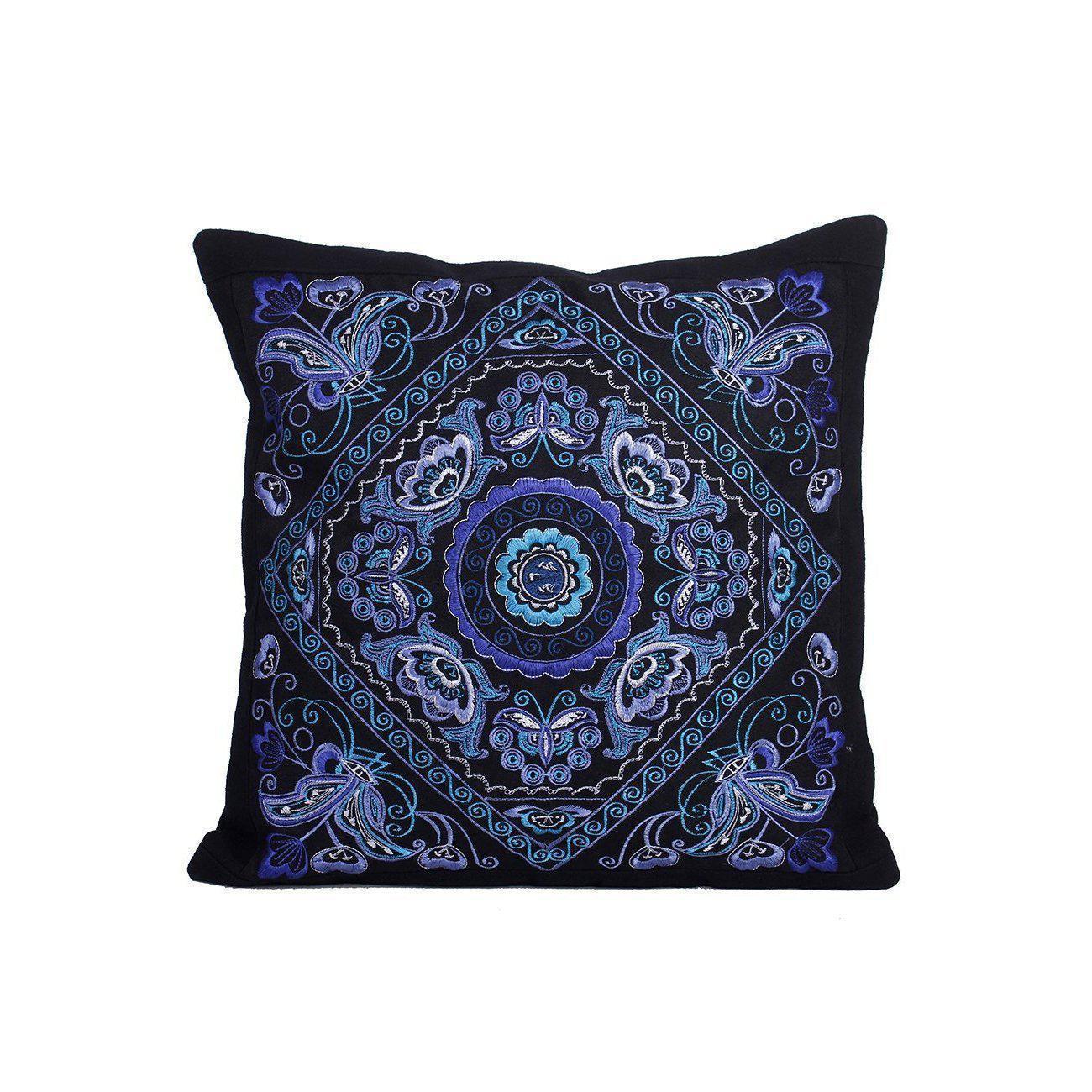 Diamond Flower Embroidered Pillow Cover - Thailand