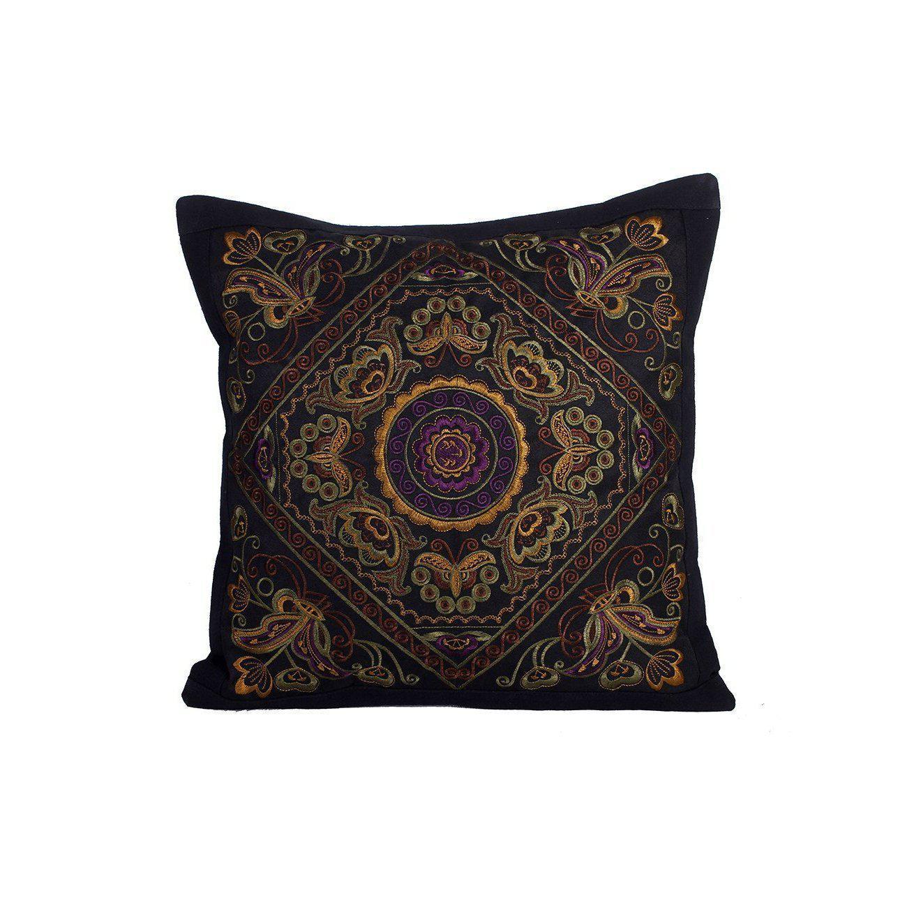 Diamond Flower Embroidered Pillow Cover - Thailand