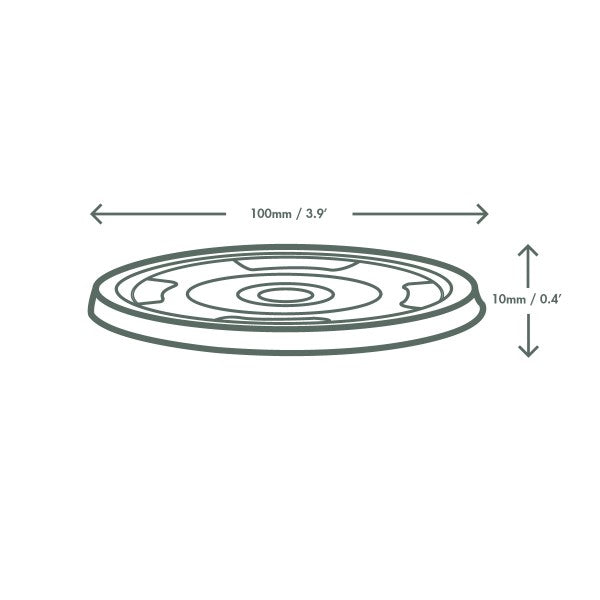 96-Series PLA flat lid - Straw Hole (QTY:1000)