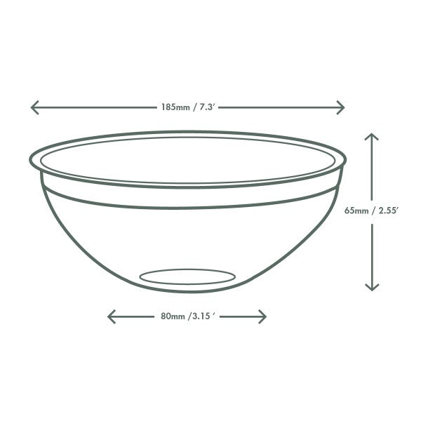 Vegware 185-Series PLA Salad Bowl, 24oz (QTY 300), SKU RB-24