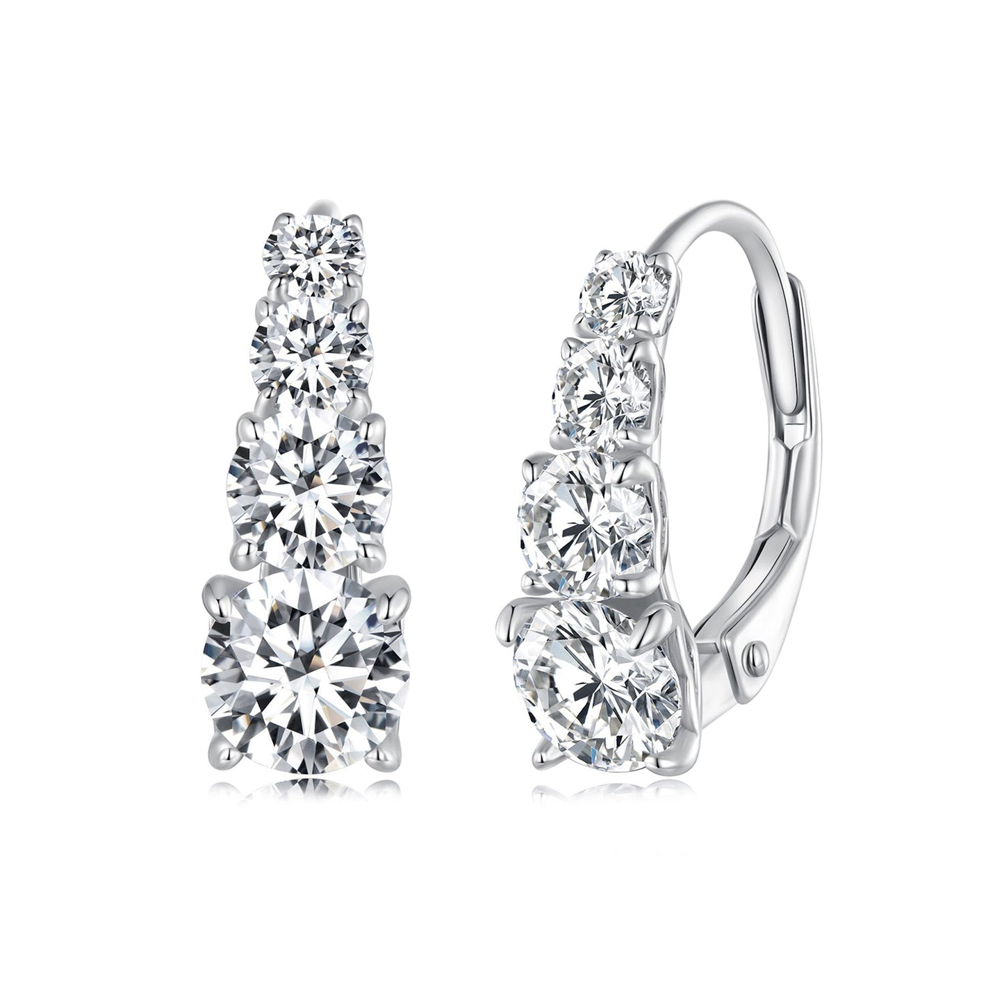 S925 Sterling Silver 0.50 Carat Moissanite Earrings for Women