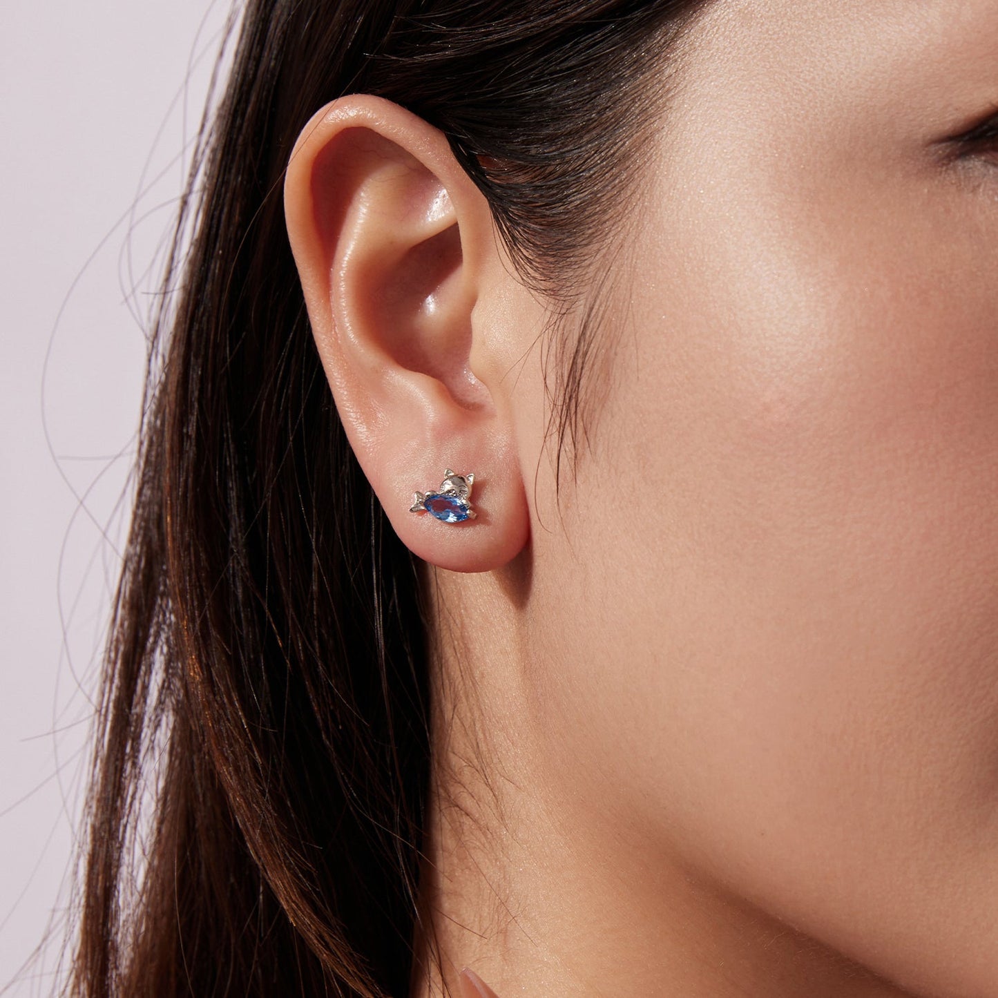 925 Sterling Silver 0.8cm White Gold Plated CZ Earrings for Women
