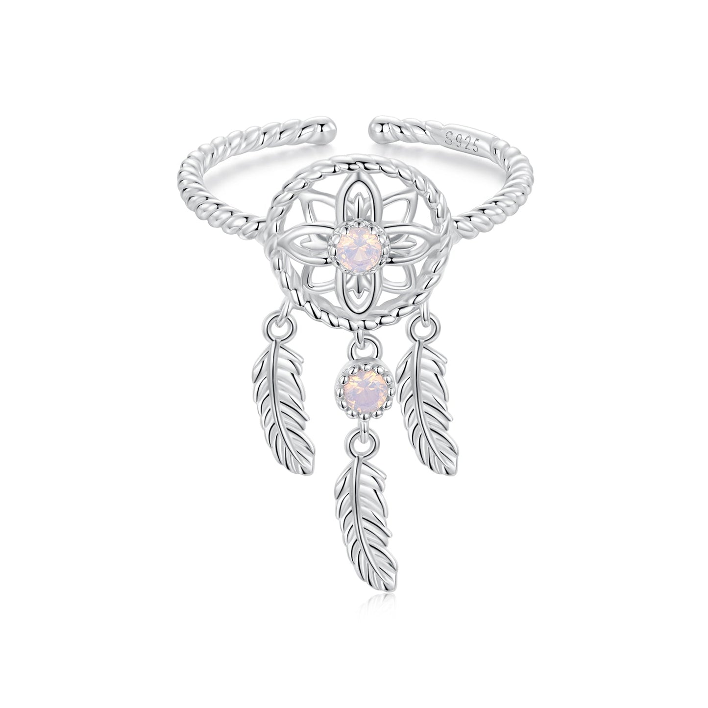 925 Sterling Silver Nano Opal Stone Ring for Women