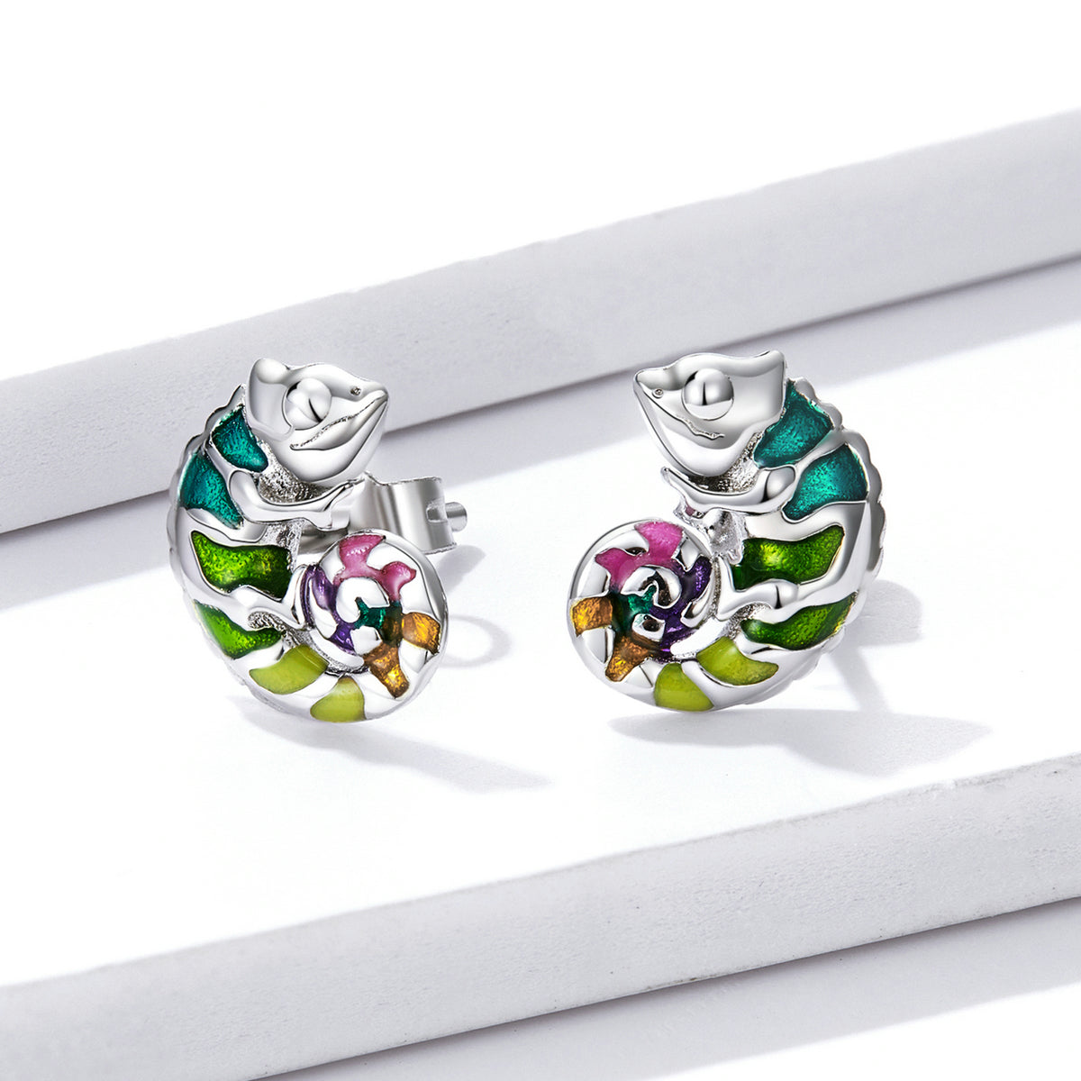 S925 Sterling Silver Enamel Earrings for Women