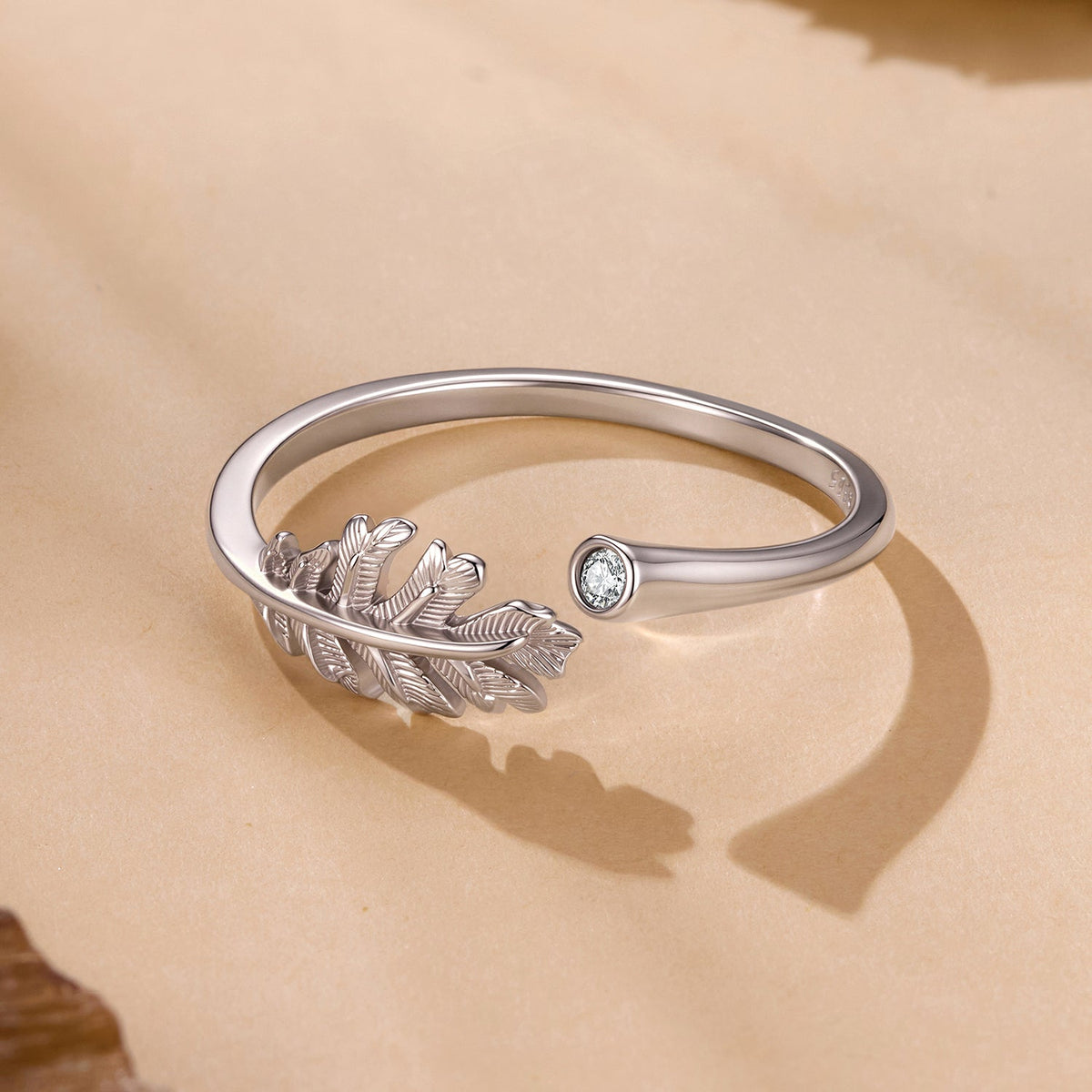 925 Sterling Silver White Gold Plated Size E Pavé CZ Ring for Women
