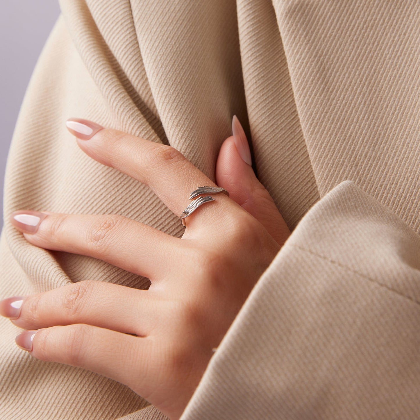 925 Sterling Silver White Gold Plated 0.2cm Ring for Women