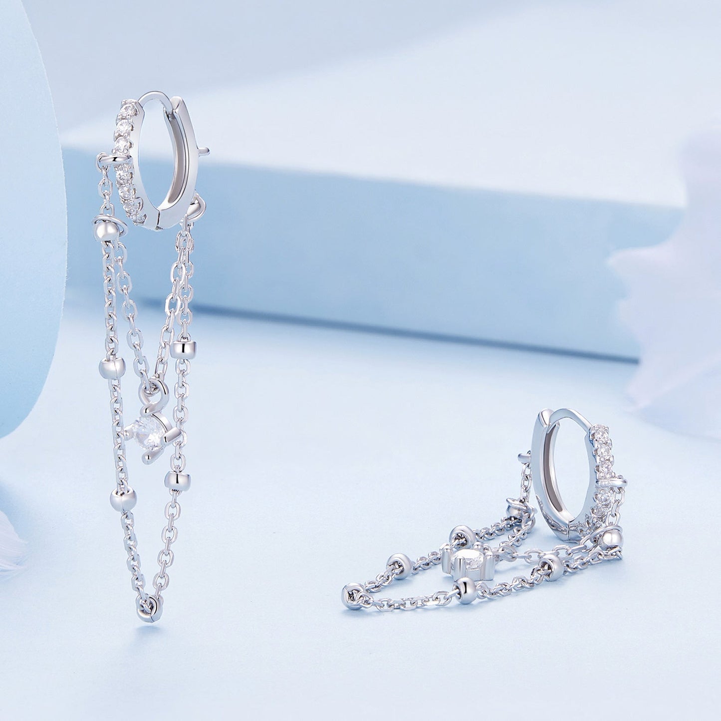 925 Sterling Silver Pavé Setting CZ Earrings for Women