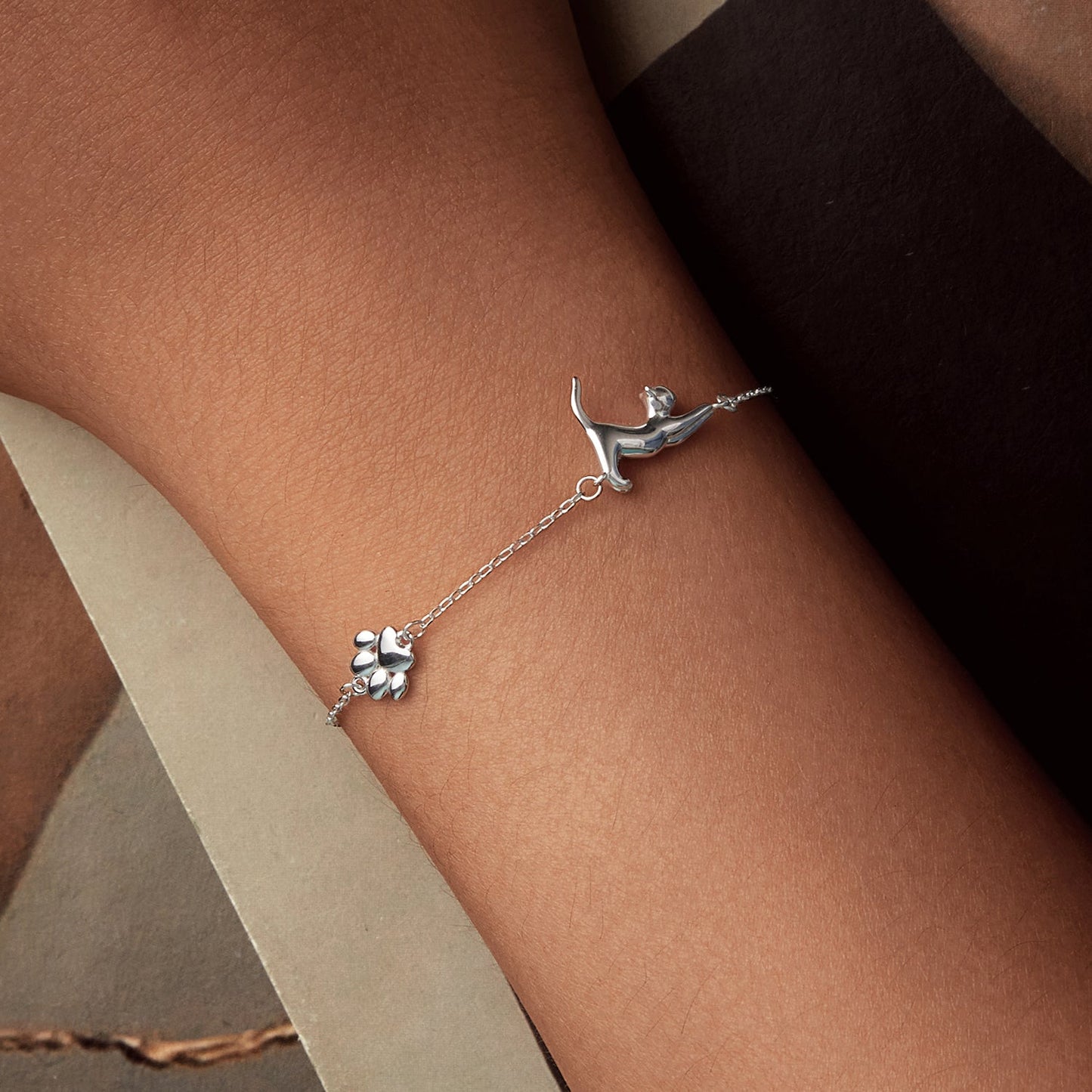 925 Sterling Silver & Plated White Gold Adjustable Bracelet for Women