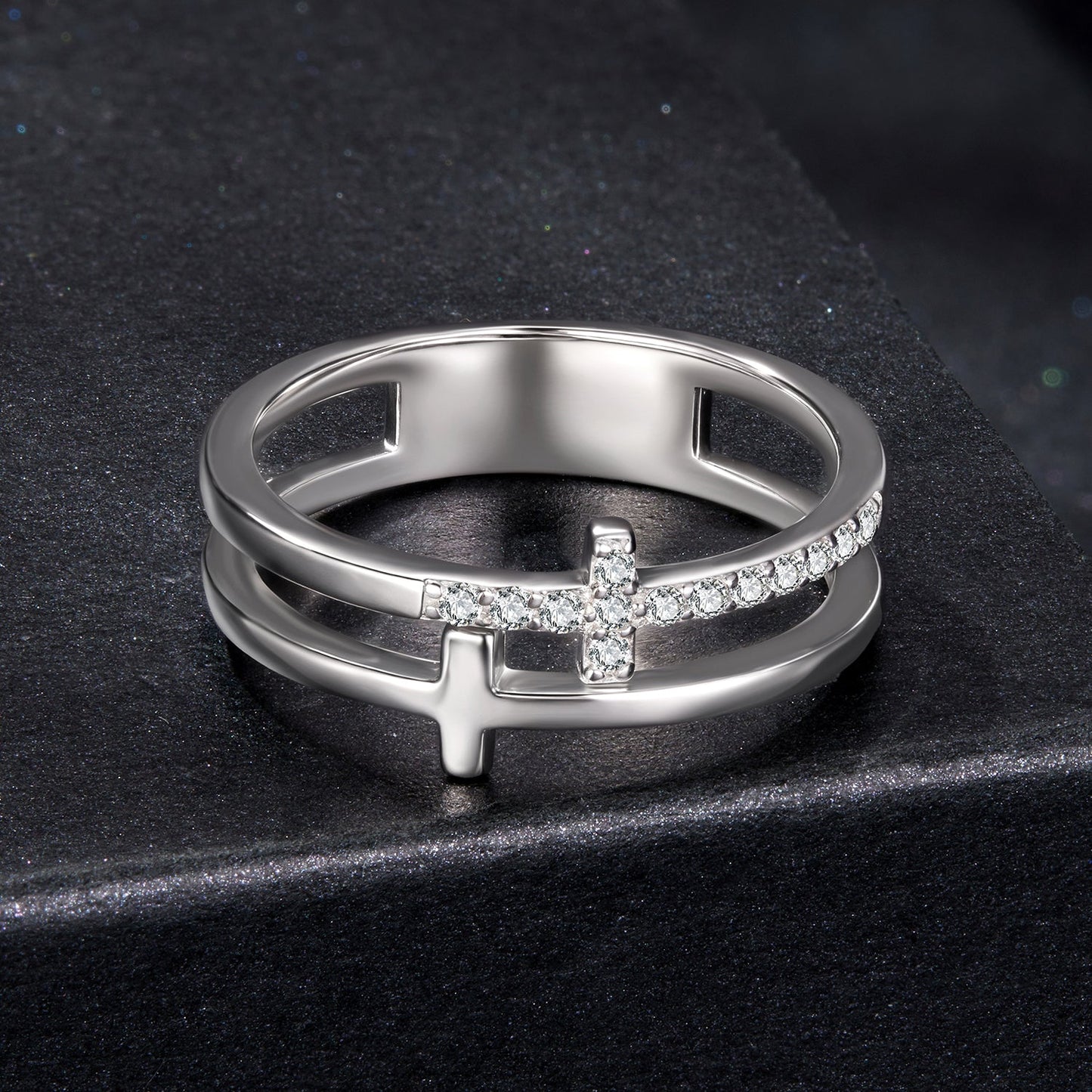 925 Sterling Silver Moissanite Engagement Ring for Women Size 6