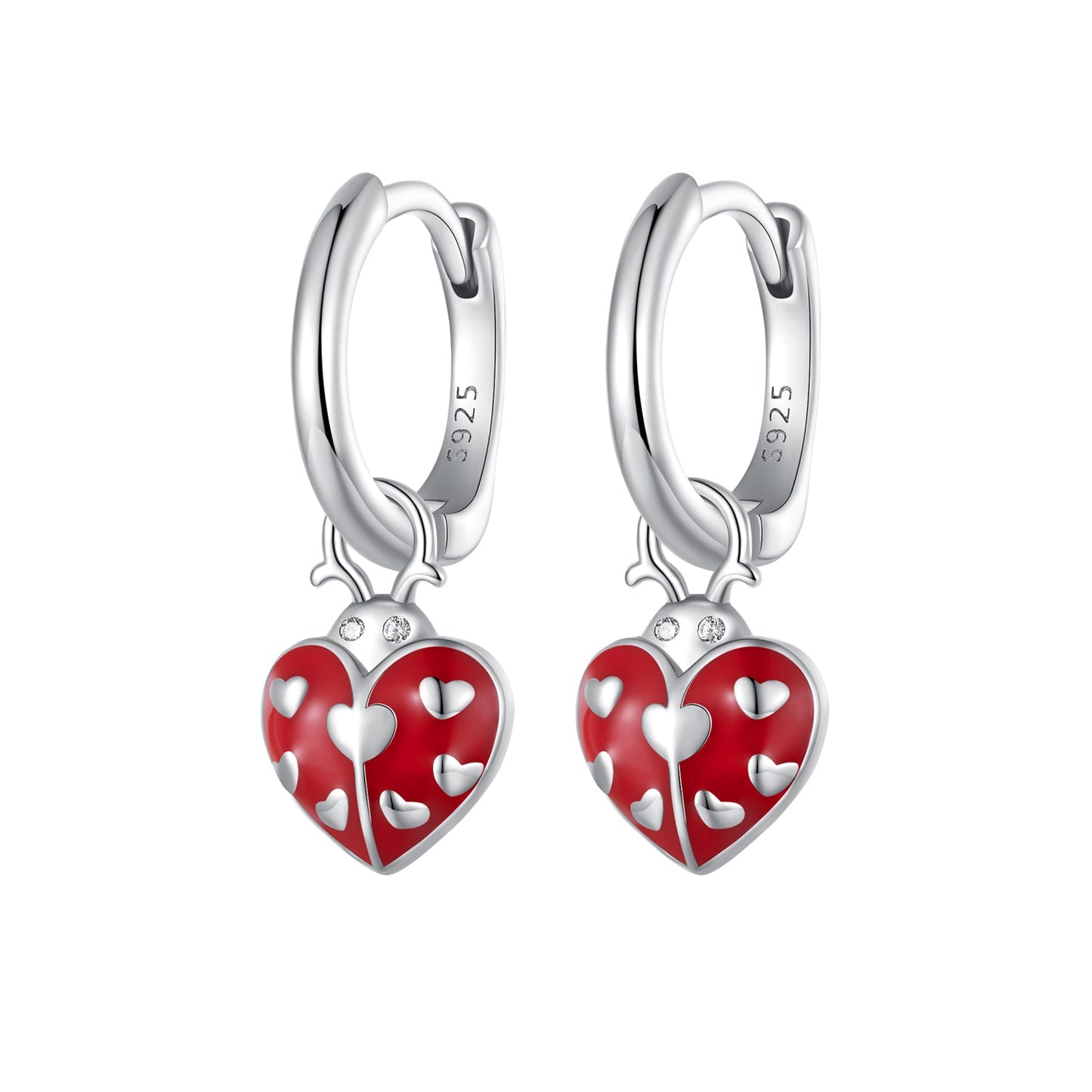 S925 Sterling Silver Enamel Process Pavé Set CZ Earrings
