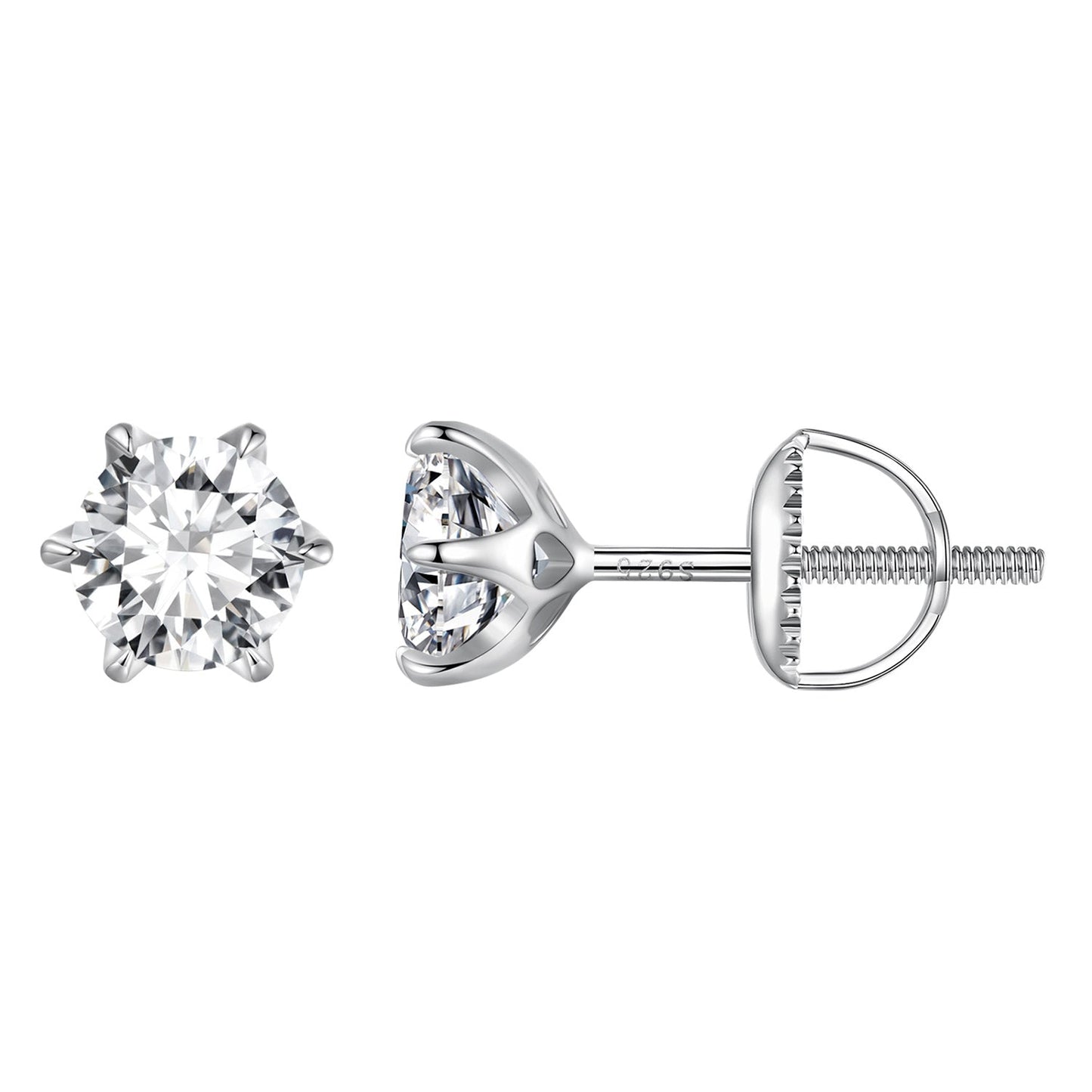 S925 Sterling Silver 2.00 Carat Moissanite Earrings for Women