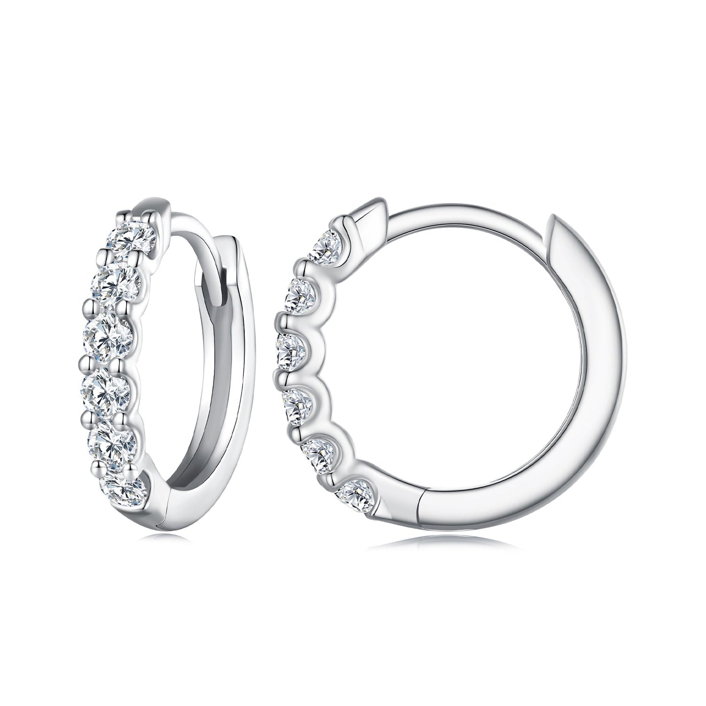 925 Sterling Silver 2.0mm Moissanite Earrings for Women