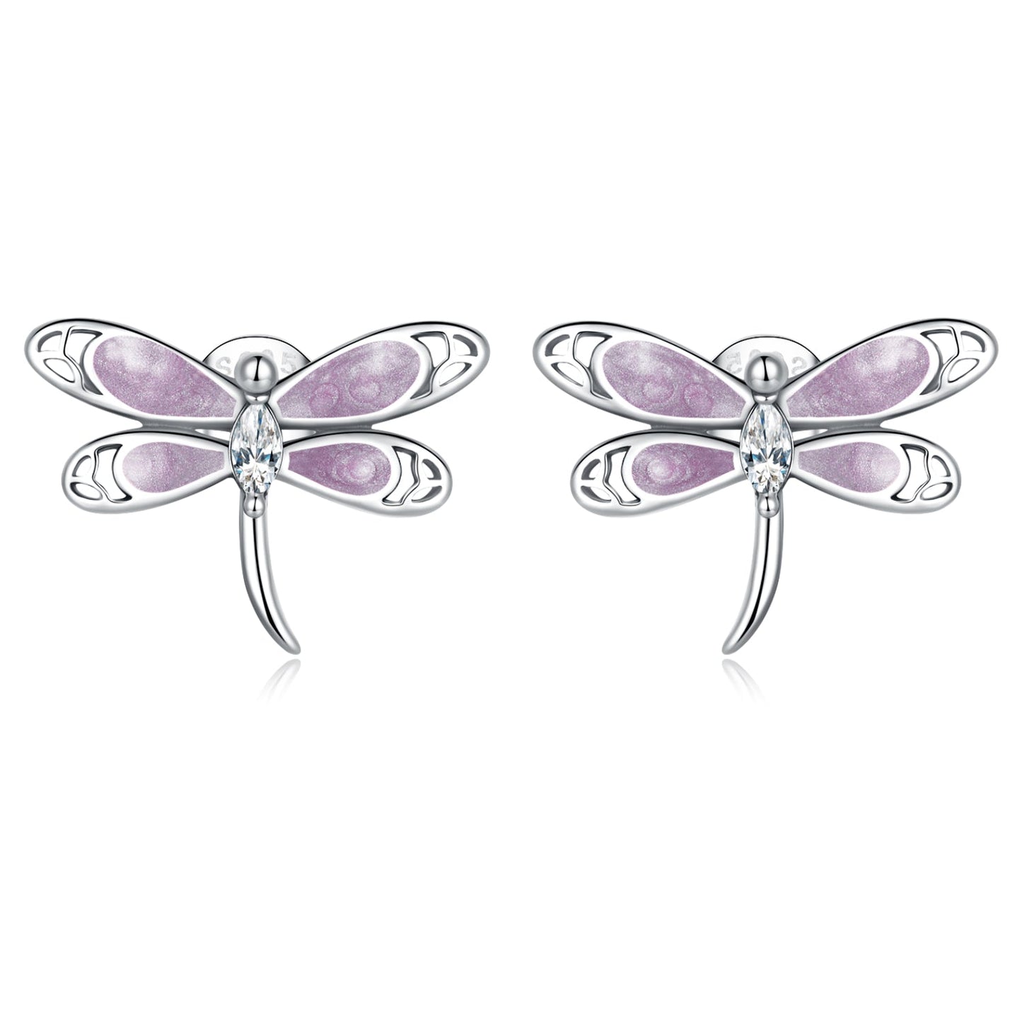925 Sterling Silver Enamel Process Earrings with Pavé Setting CZ for Women