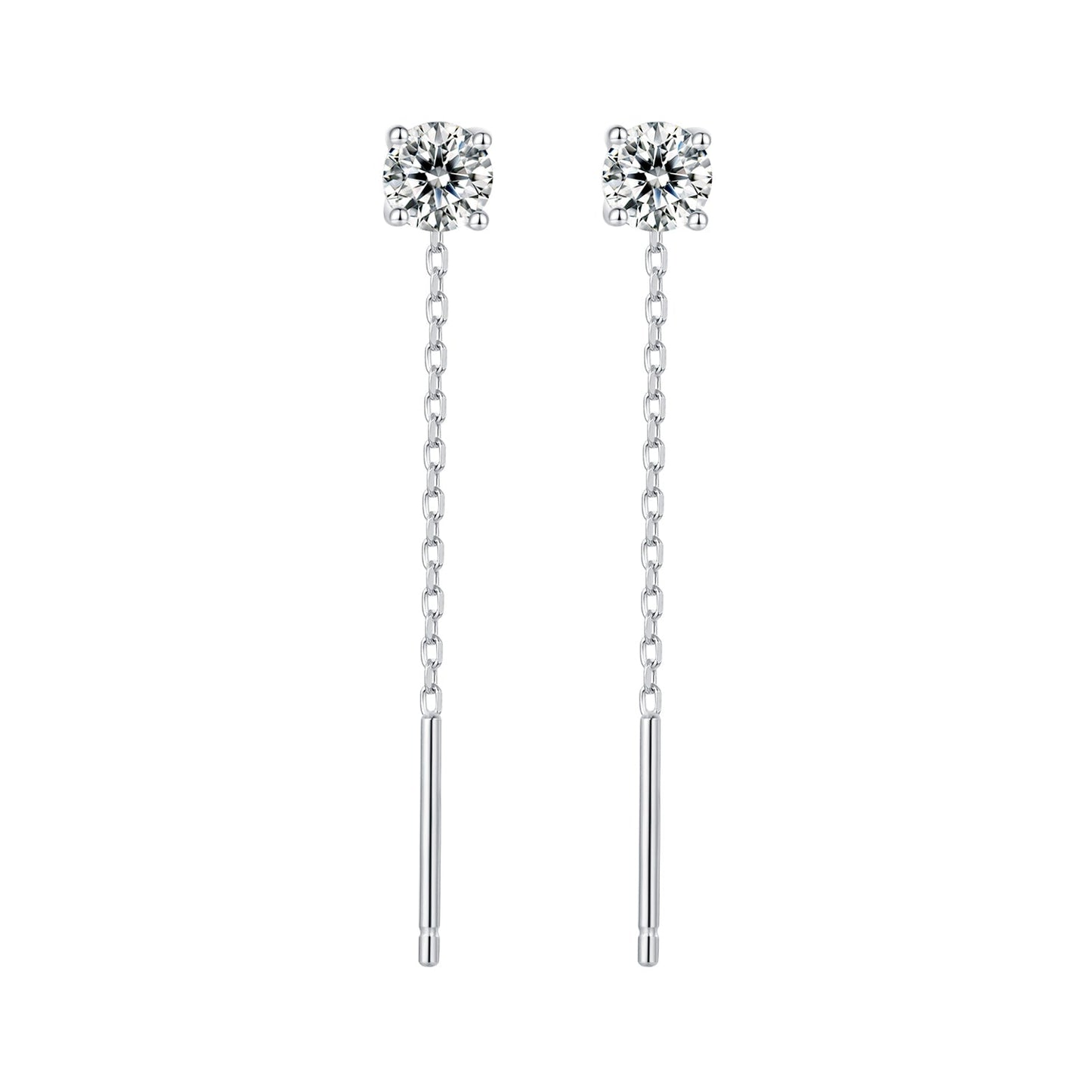 925 Sterling Silver 4.0 Carat Moissanite Earrings for Women