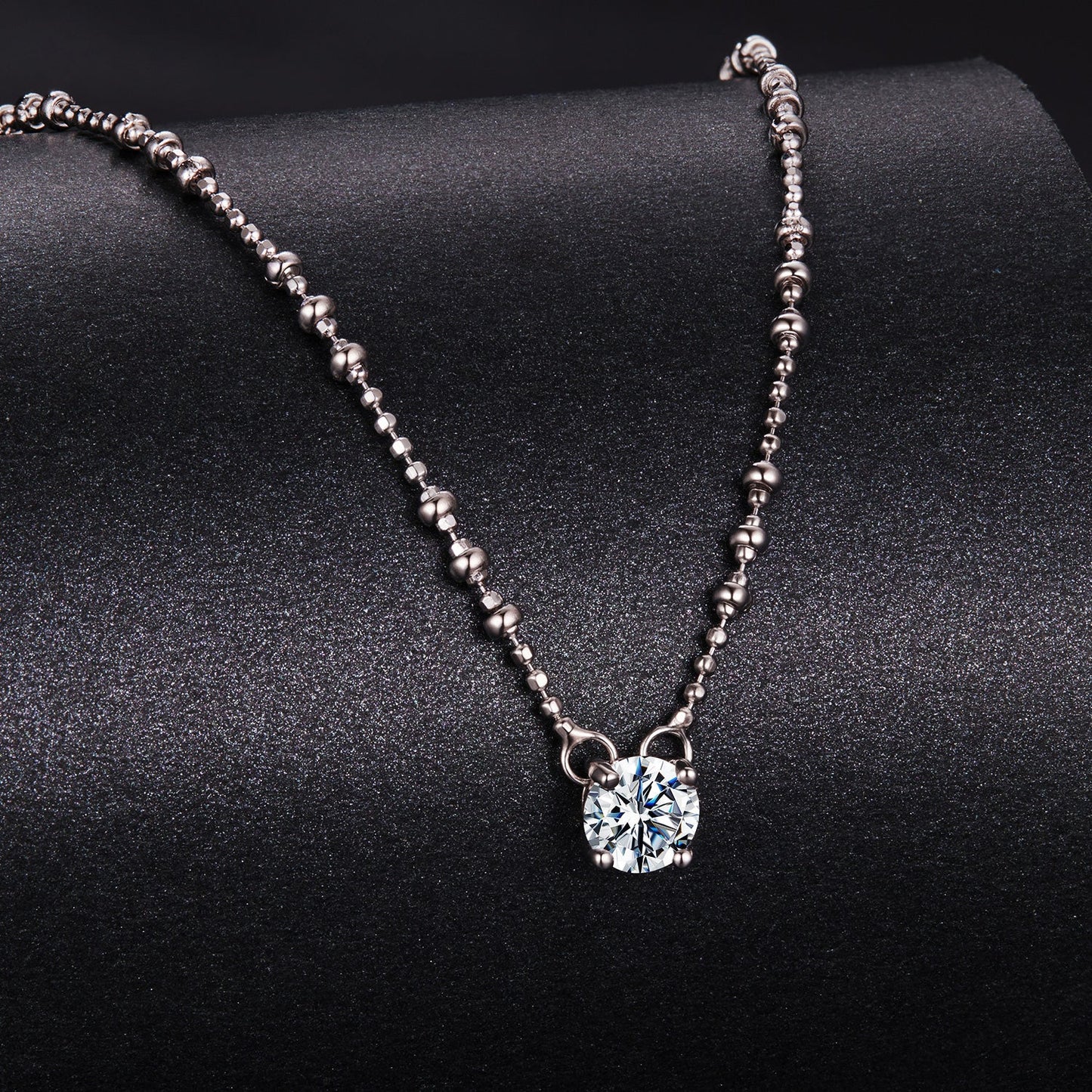 925 Sterling Silver 0.5 Carat Moissanite Necklace for Women