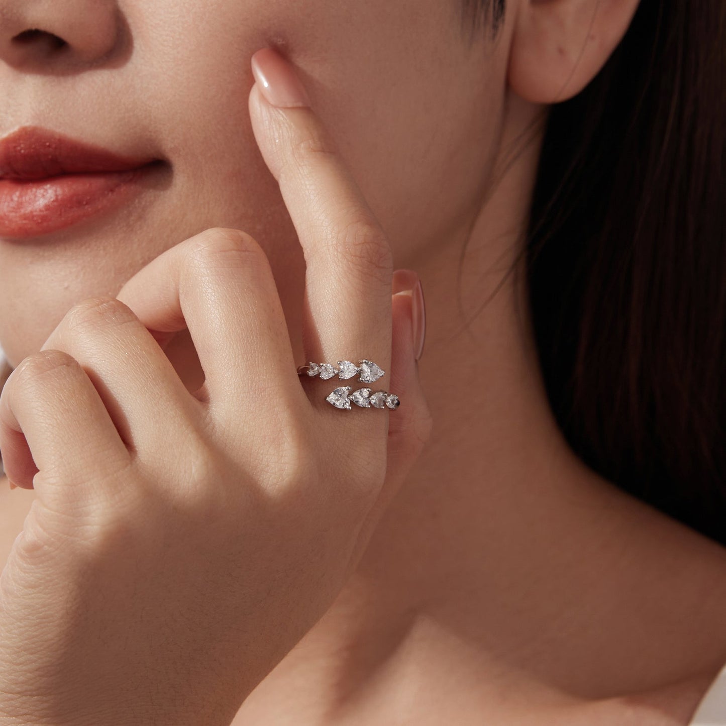925 Sterling Silver White Gold Plated Pavé Setting Rings for Women
