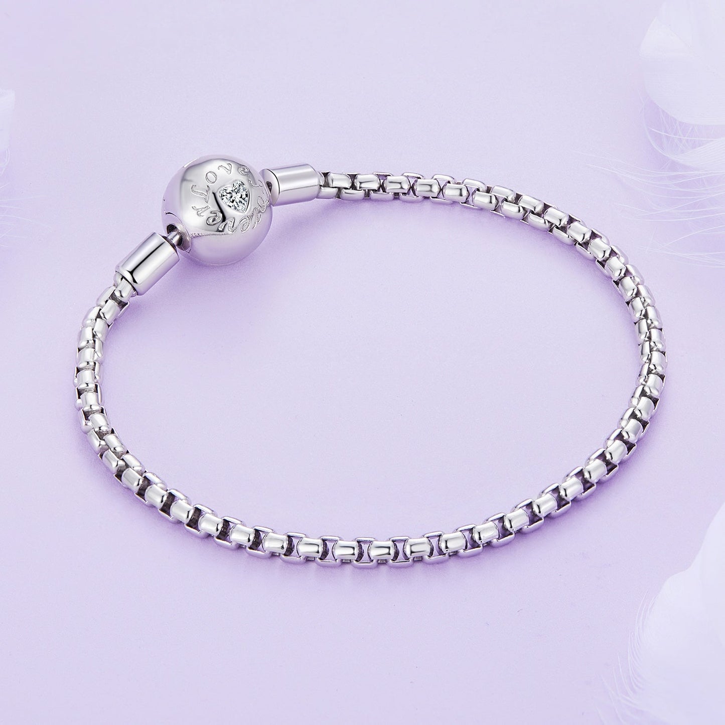 925 Sterling Silver Bracelet 19cm with CZ Stones for Women