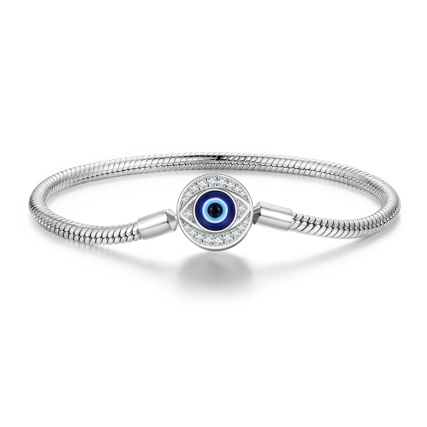 925 Sterling Silver Bracelet with CZ & Resin, Size 17.0
