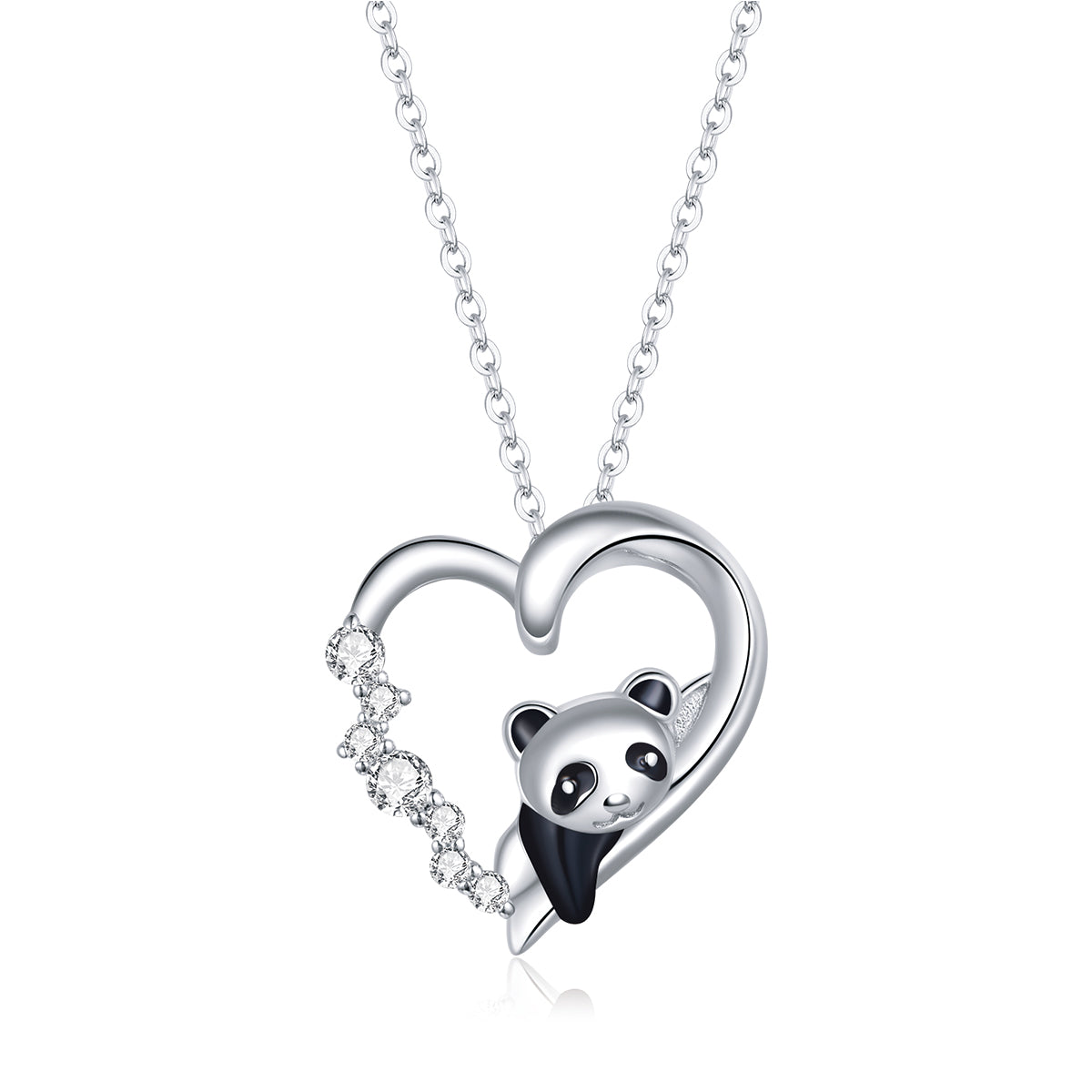 S925 Sterling Silver Adjustable Necklace with CZ and Enamel Pendant