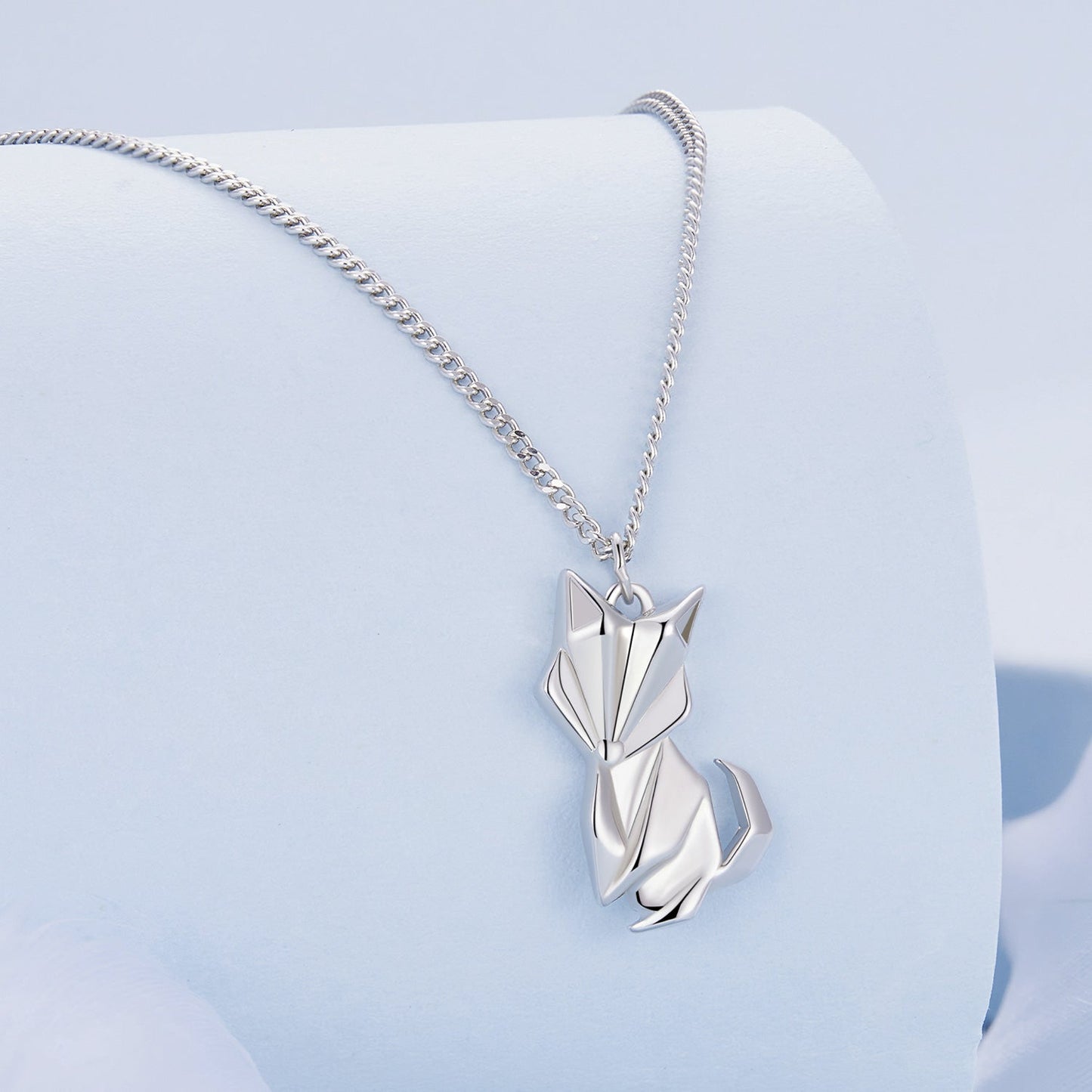 925 Sterling Silver 16mm x 10mm Platinum Plated Necklace for Unisex