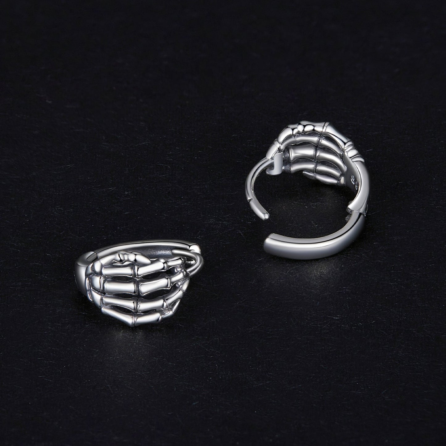 925 Sterling Silver Oxidized Earrings 12x7mm for Women
