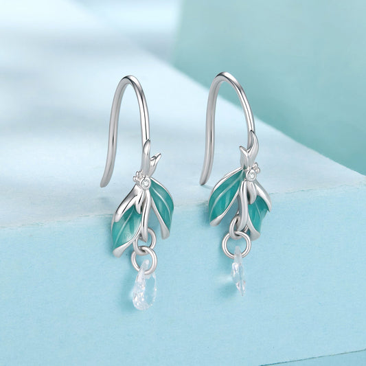 925 Sterling Silver White Gold Plated Enamel Pavé CZ 2.2x0.6cm Earrings for Women