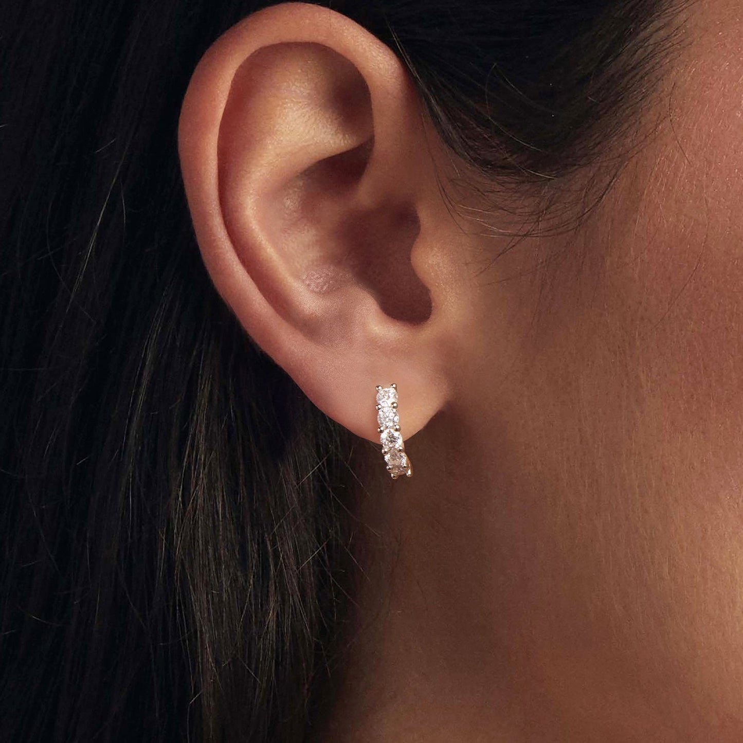 925 Sterling Silver Moissanite Earrings 1.3cm for Women