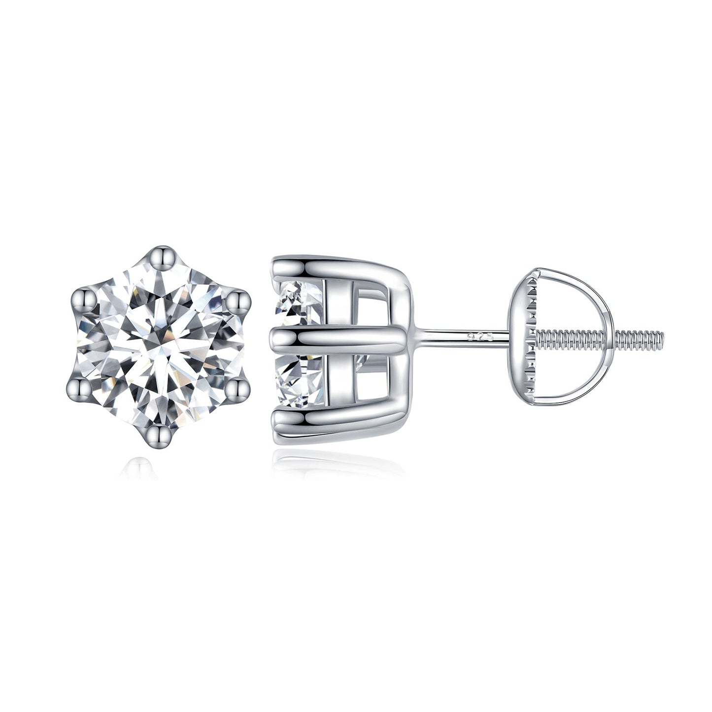 925 Sterling Silver Pavé Set CZ Earrings for Women - 0.5x0.5 cm