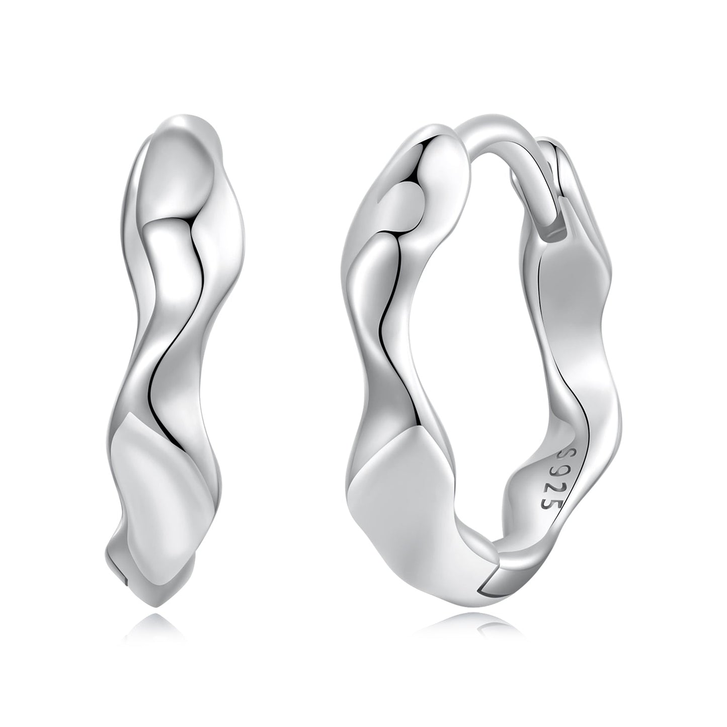 925 Sterling Silver White Gold Plated Earrings